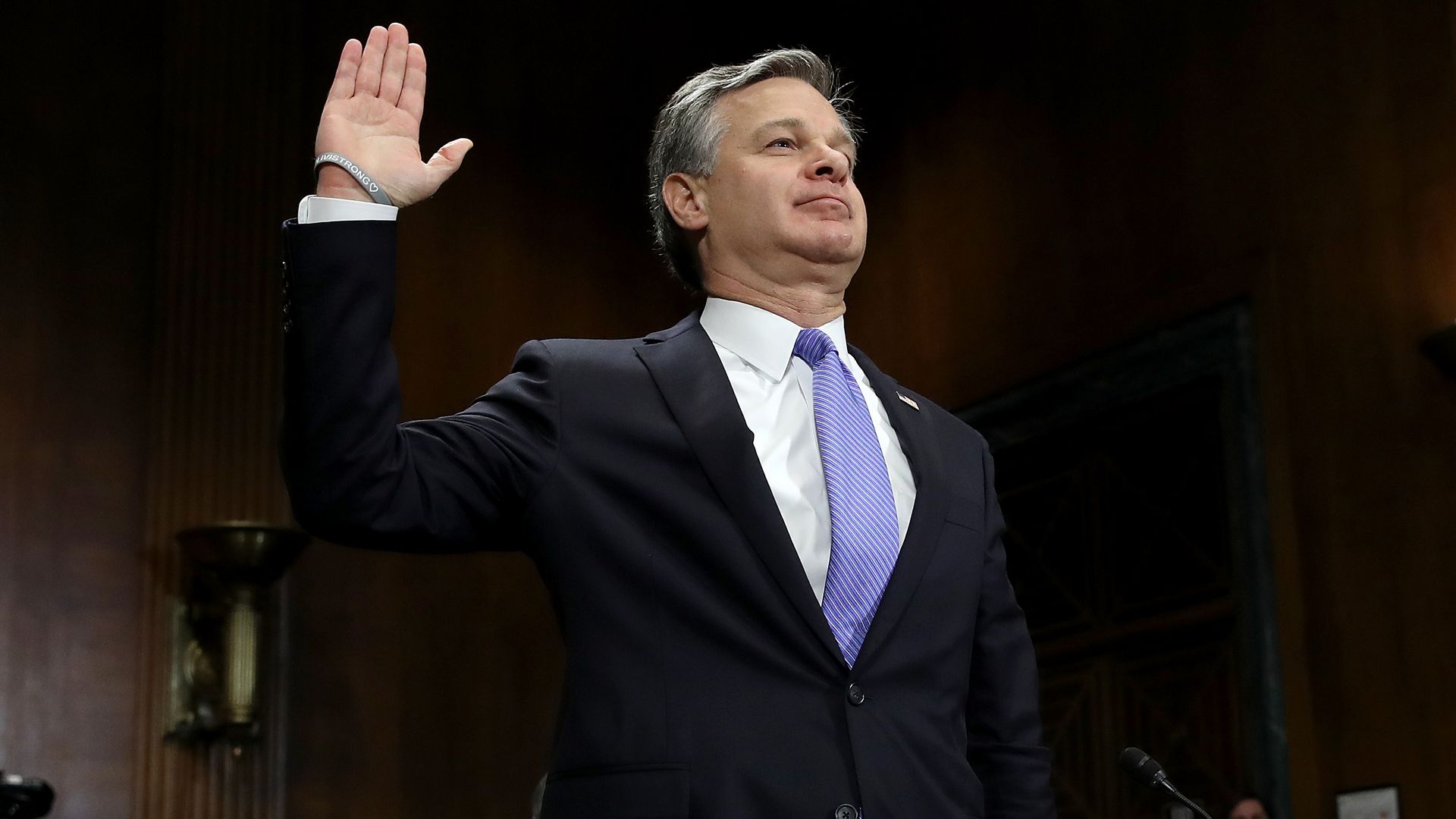 Wray being sworn in.