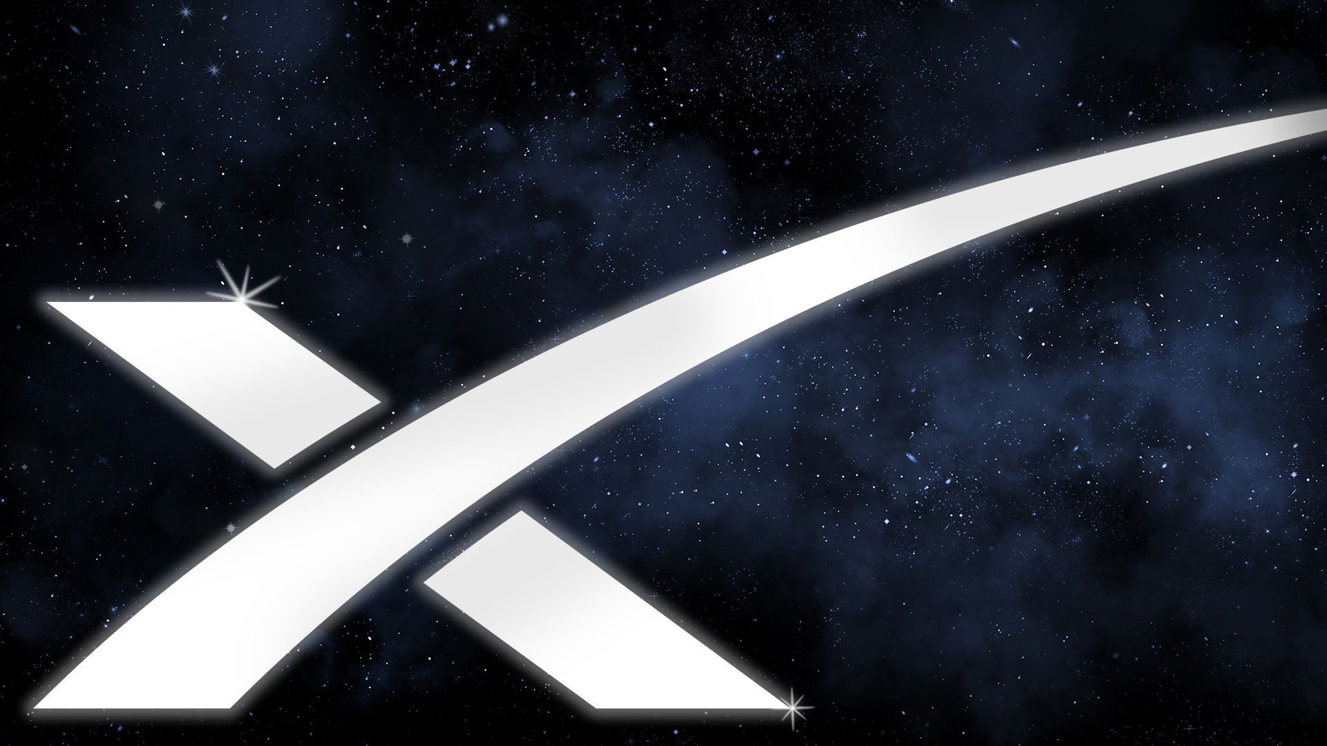 Illustration of the SpaceX logo glowing against the night sky.