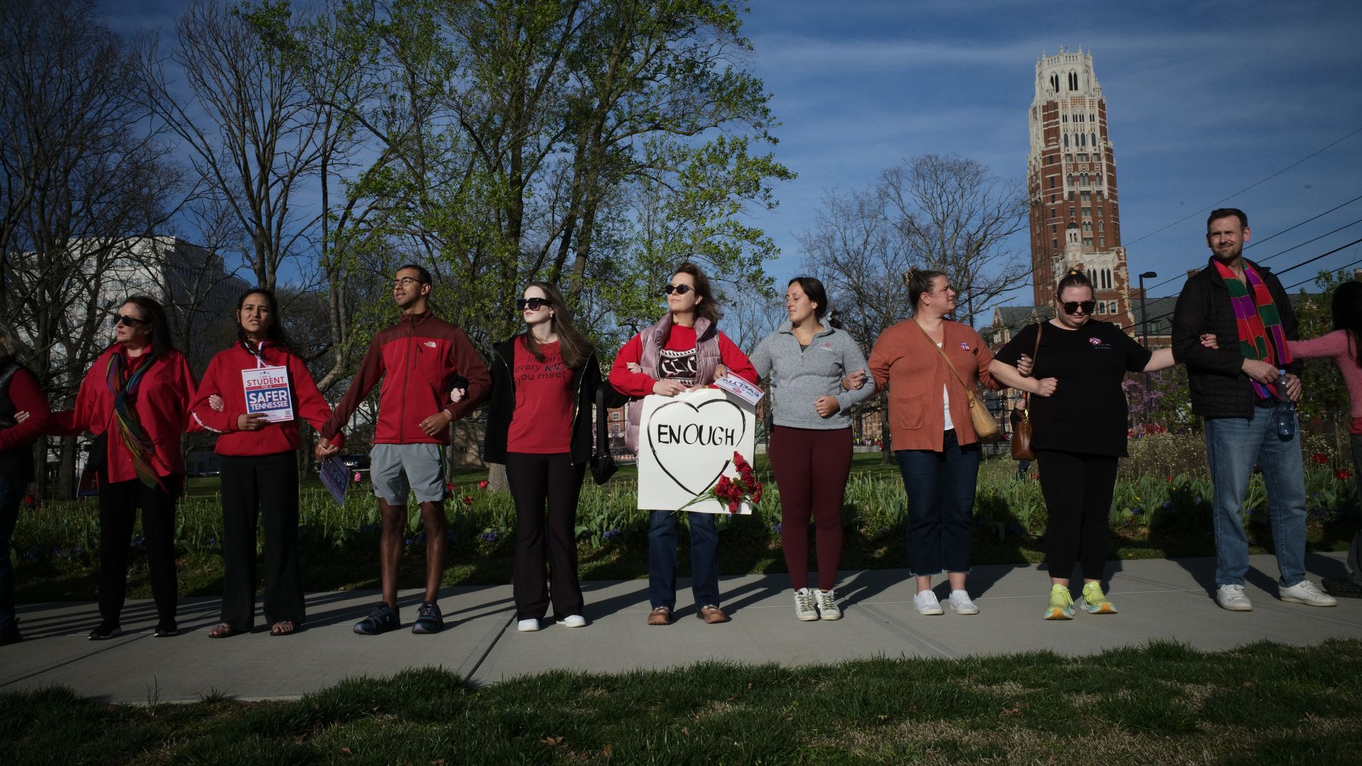 People standing in a line.