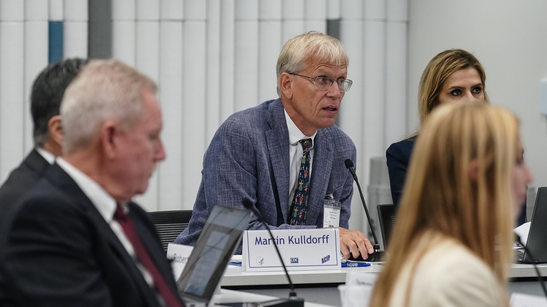 Martin Kulldorff speaks during a meeting of the CDC's Advisory Committee on Immunization Practices at the Centers for Disease Control and Prevention headquarters on September 18, 2025 in Atlanta, Georgia. 