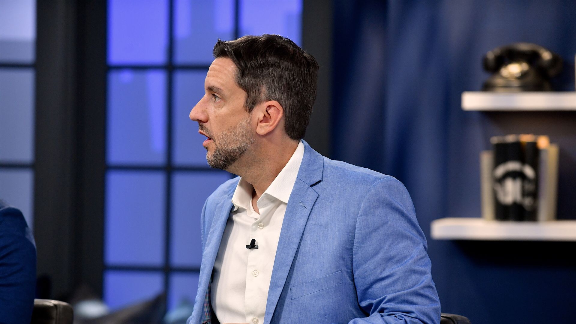 Clay Travis on the set of "Candace," a former Daily Wire show, on October 4, 2021 in Nashville.