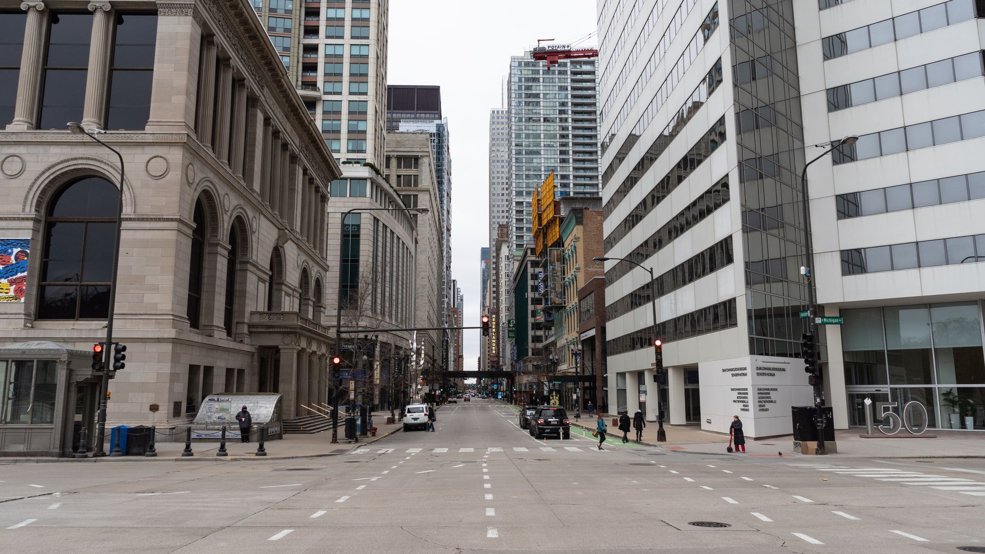 Photo of an empty downtown. 