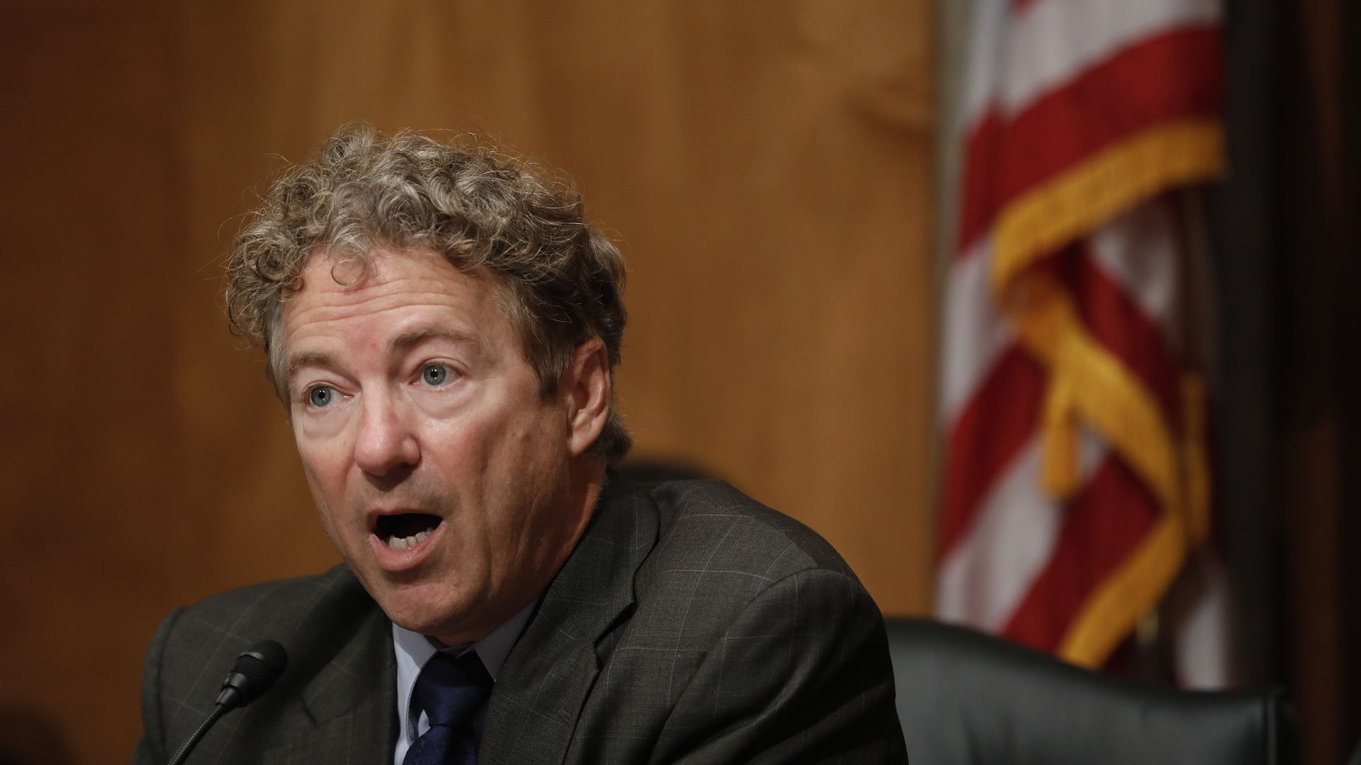 Senator Rand Paul speaking at a hearing.