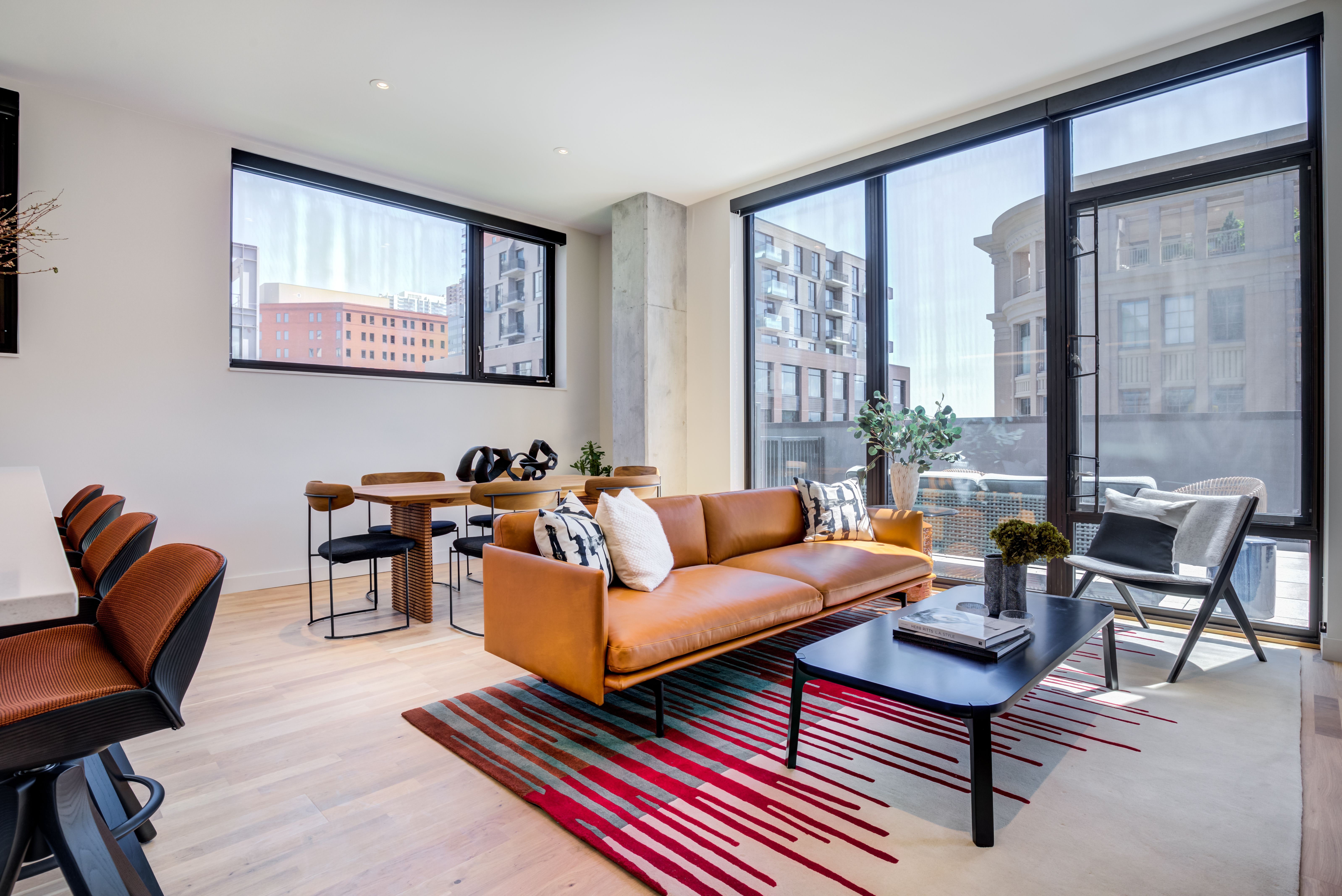 Residences at Market Station living room and views