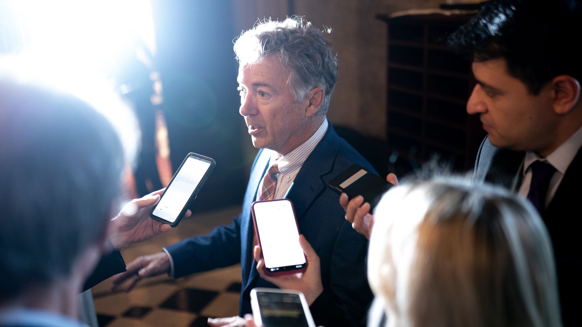 Sen. Rand Paul (R-KY) speaks with members of the media