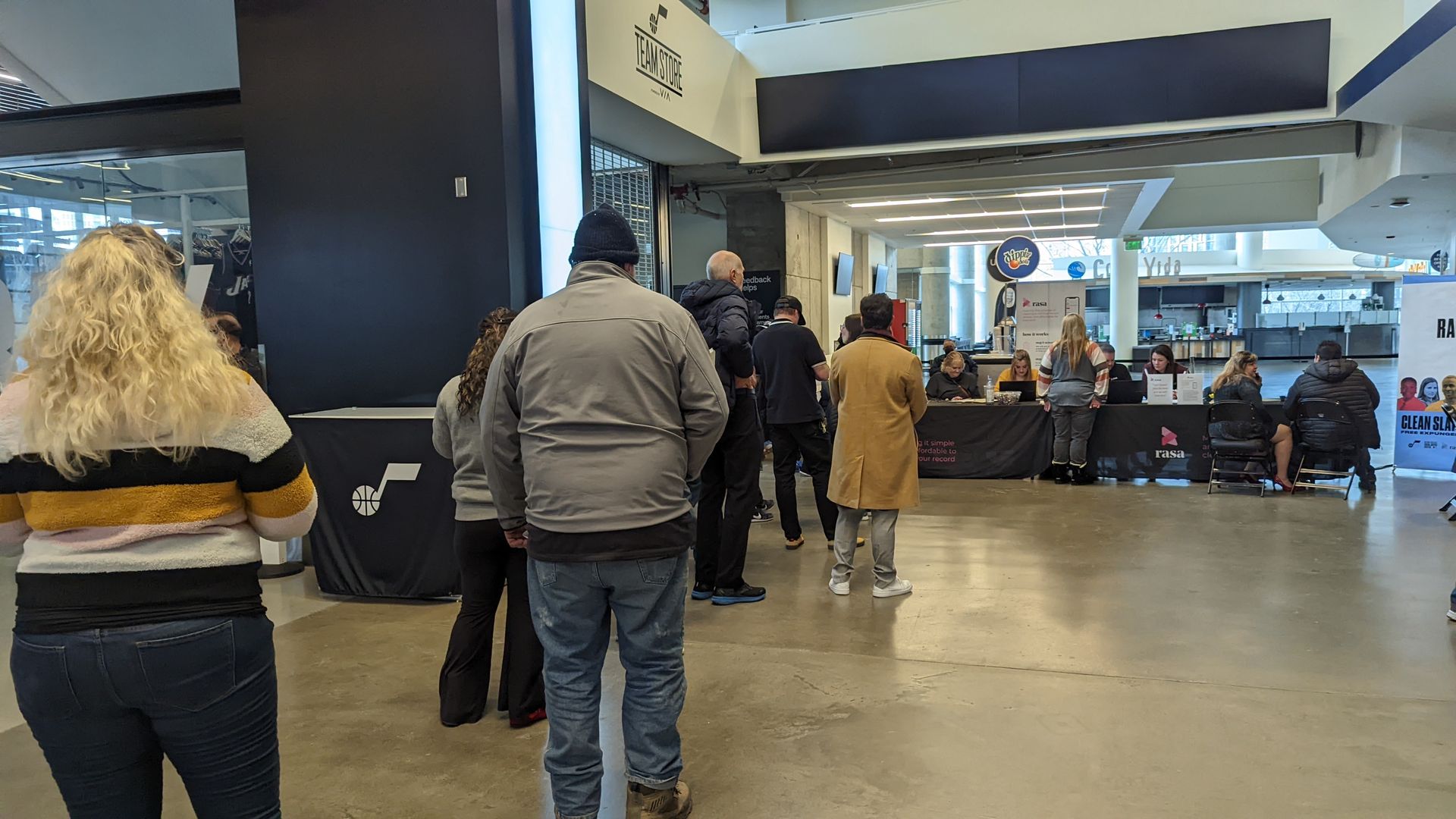 Utahns line up for a free legal clinic to help expunge low-level criminal records at Vivint Arena.