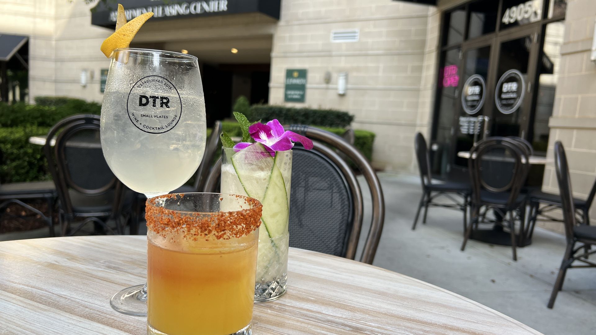 From left: le spritzer, burning man and coco loco si.