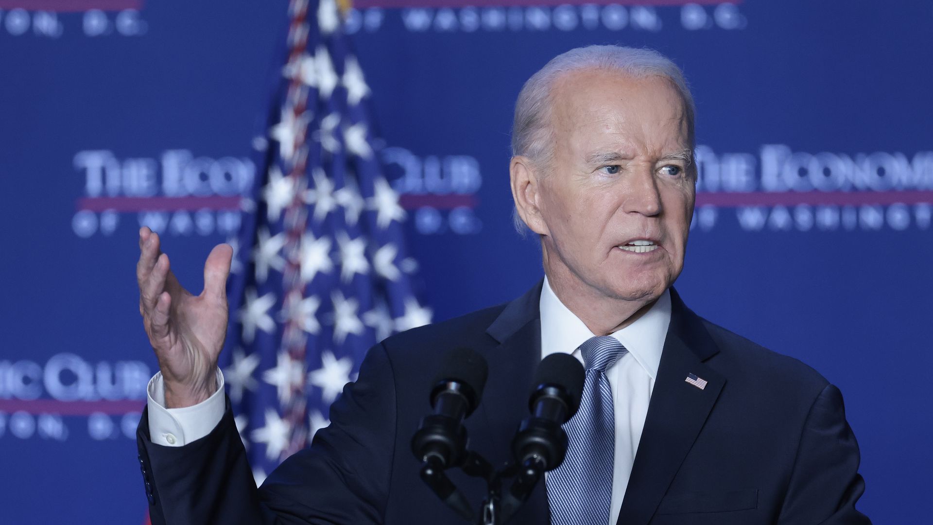 President Joe Biden speaks at the Economic Club of Washington, DC September 19, 2024 in Washington, DC