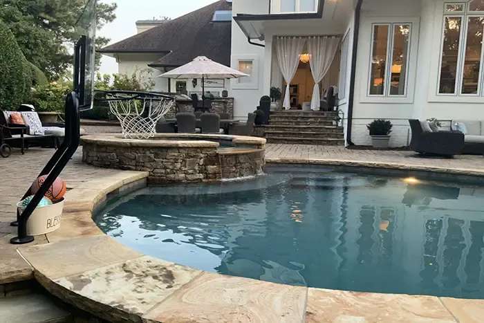 Gorgeous Private Oasis basketball hoop