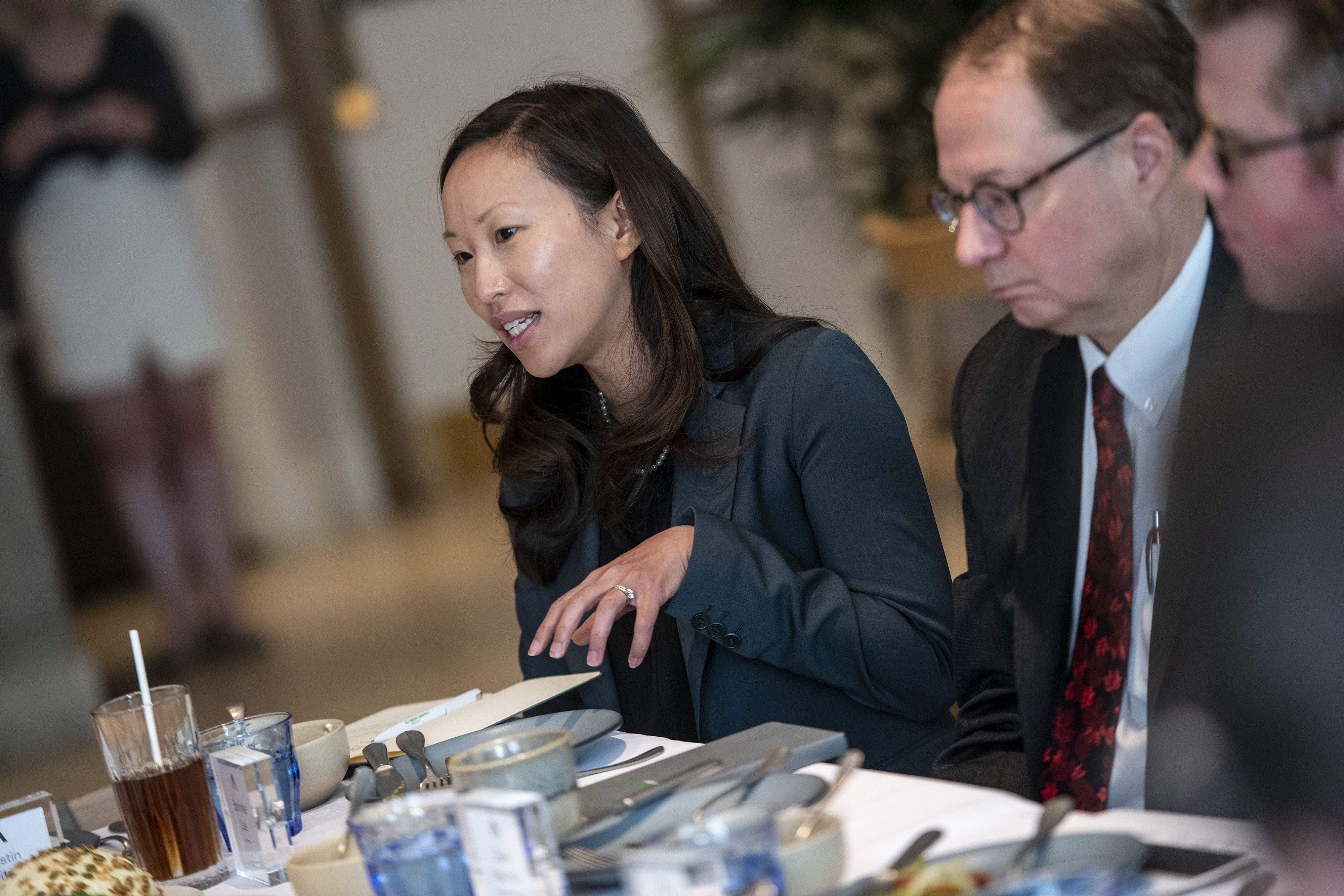 Bonnie Lai from Lumere in conversation at the Axios table. 