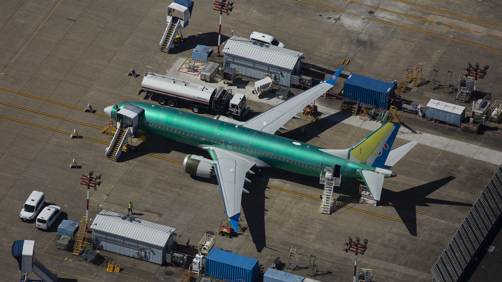 A grounded Boeing 737 MAX