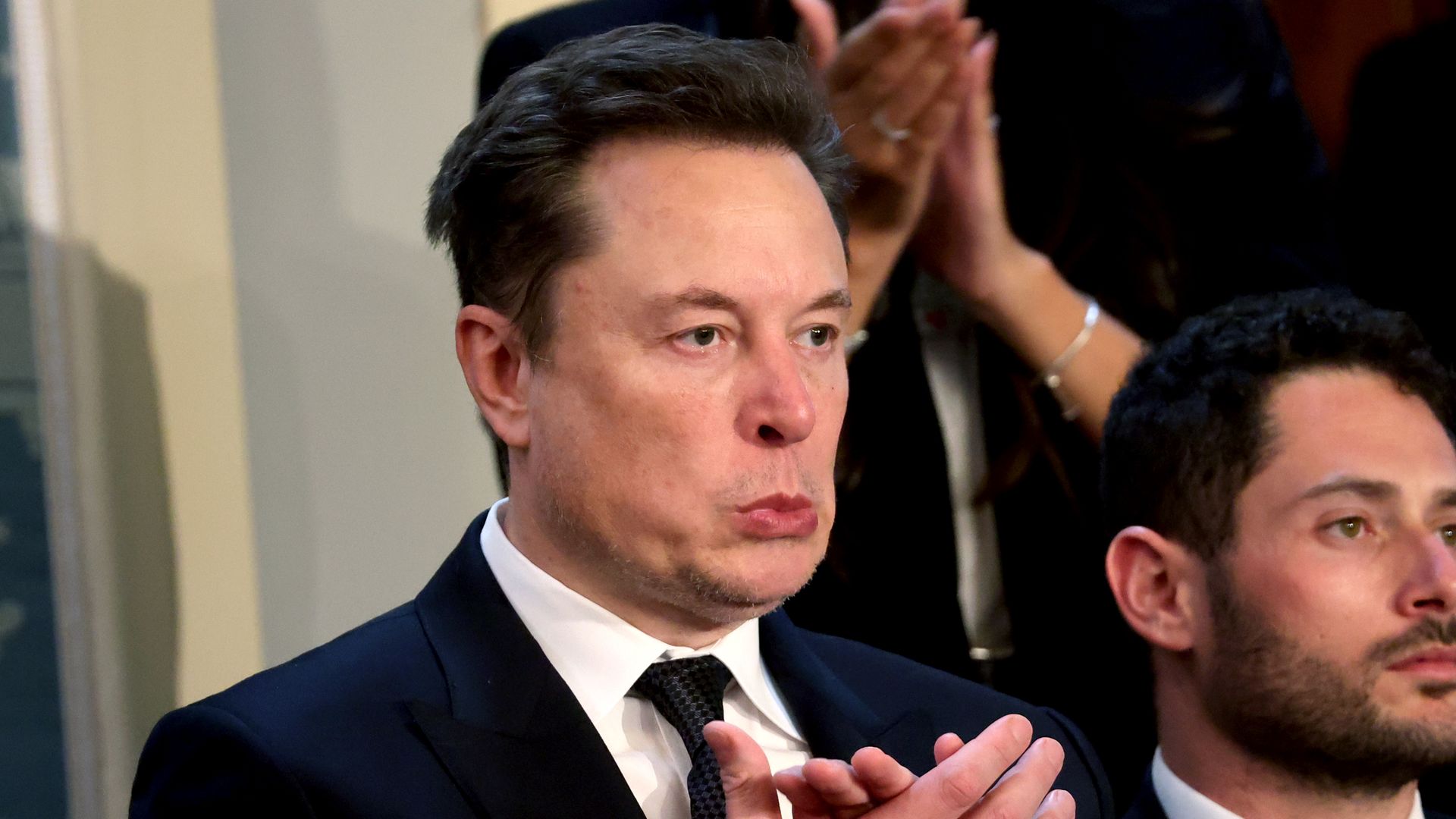 Elon Musk, chief executive officer of Tesla Inc., during a joint meeting of Congress with Israeli Prime Minister Benjamin Netanyahu at the US Capitol in Washington, DC., in July.
