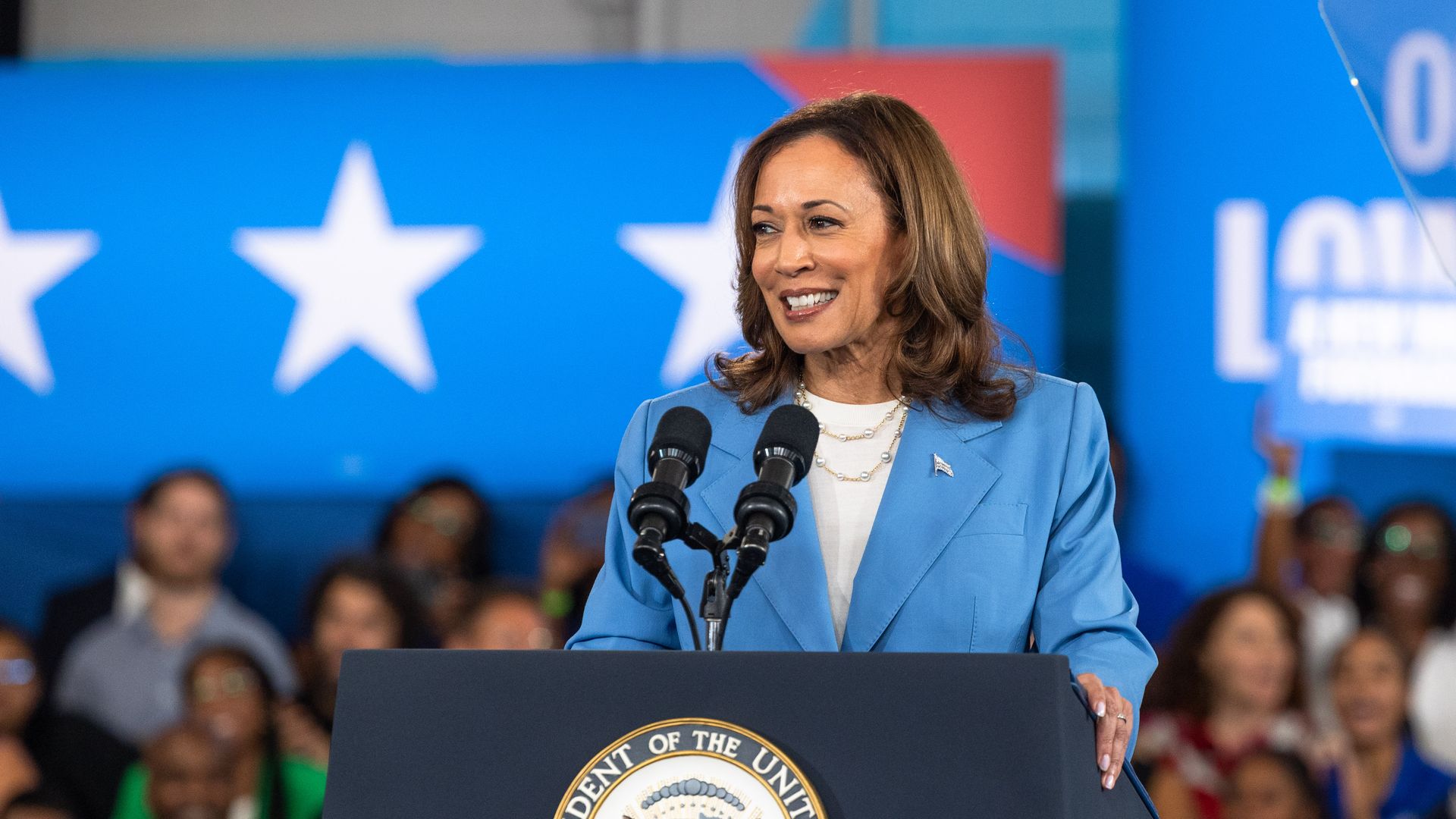 Vice President Kamala Harris speaks on her policy platform at the Hendrick Center For Automotive Excellence on August 16, 2024 in Raleigh, North Carolina. 