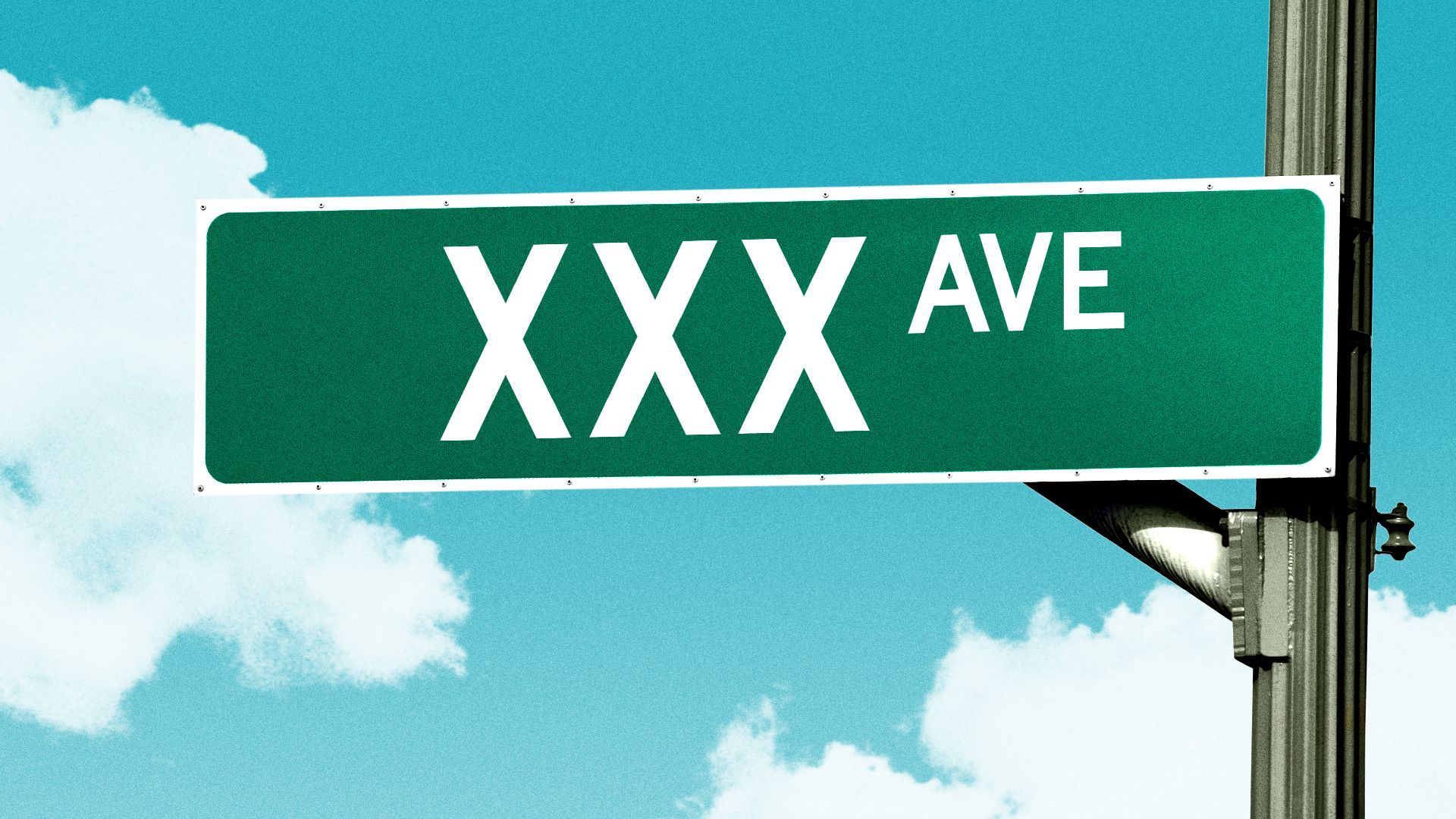 Illustration of a street sign with the name "XXX Ave."
