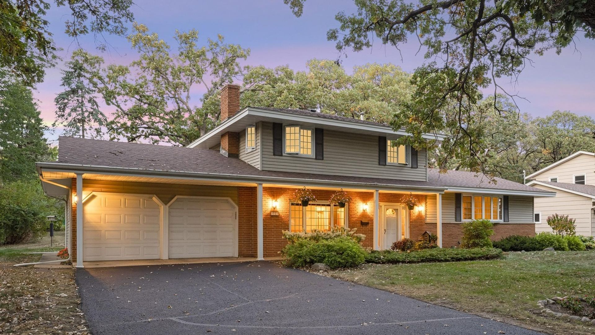 exterior of home at sundown