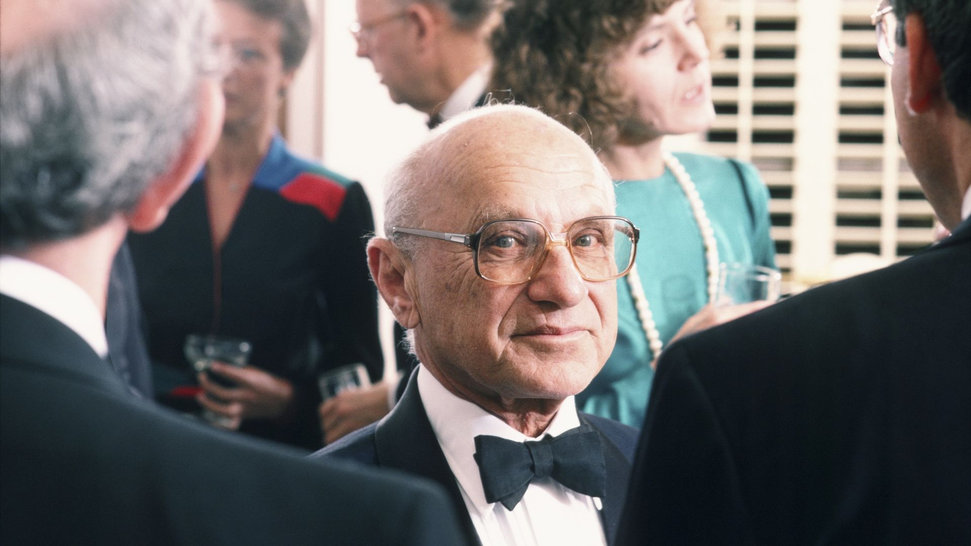 Milton Friedman in black tie