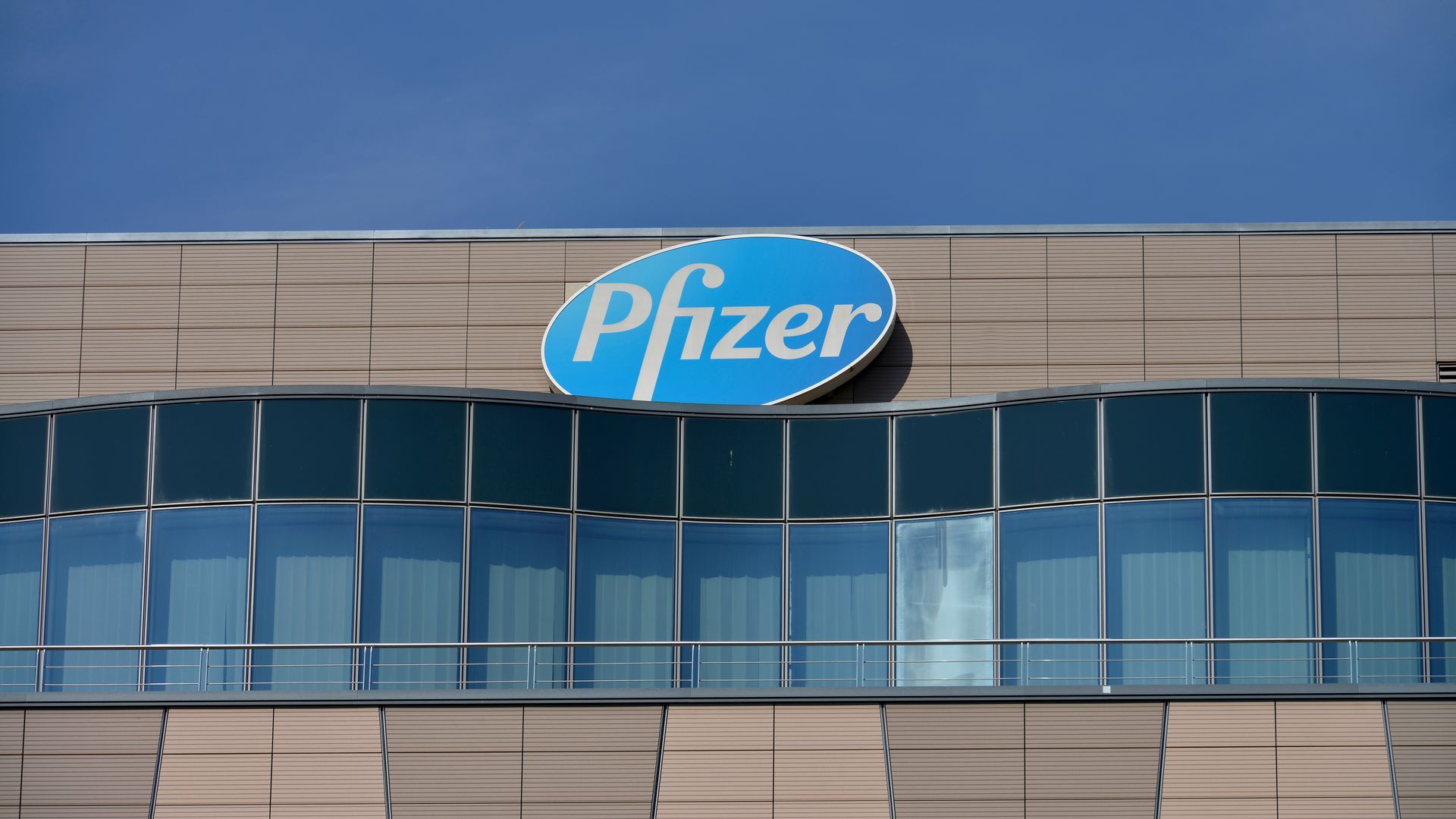 Pfizer logo on building
