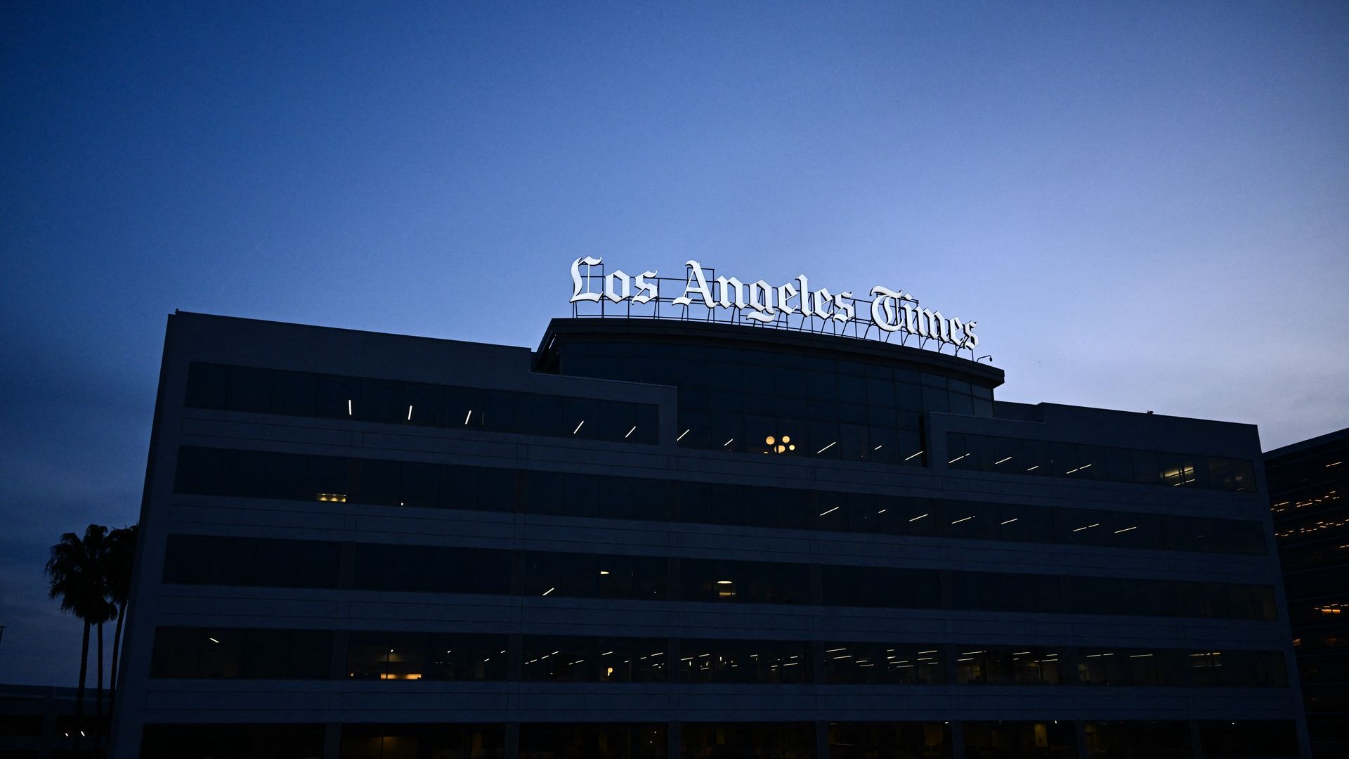 The Los Angeles Times newspaper headquarters in El Segundo, California on January 18, 2024.