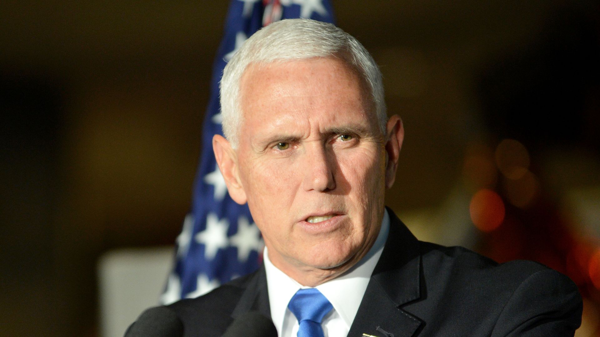 Vice President Mike Pence gives a speech.