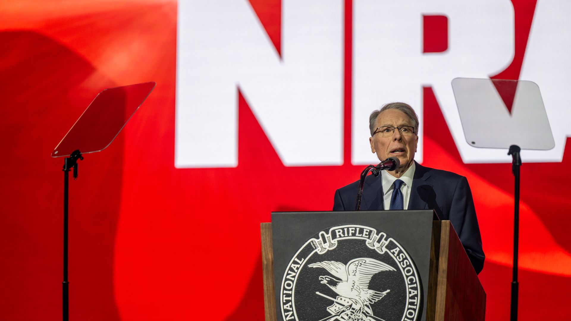 NRA CEO Wayne LaPierre speaks at the organization's annual convention.