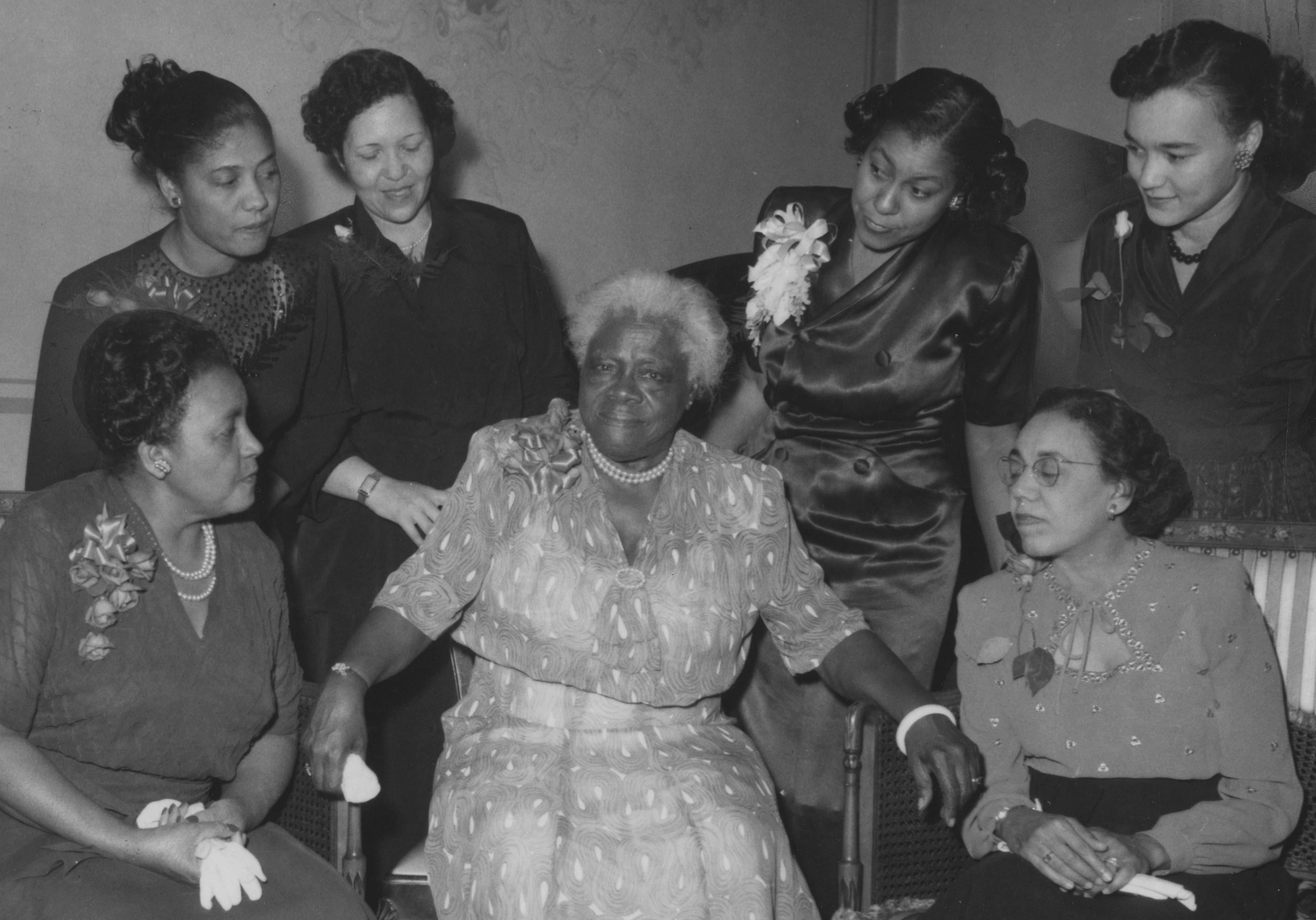 Women from North Carolina, including civil rights leader Mary McLeod Bethune, at a meeting of the African American advocacy and professional group National Council of Negro Women, Washington DC