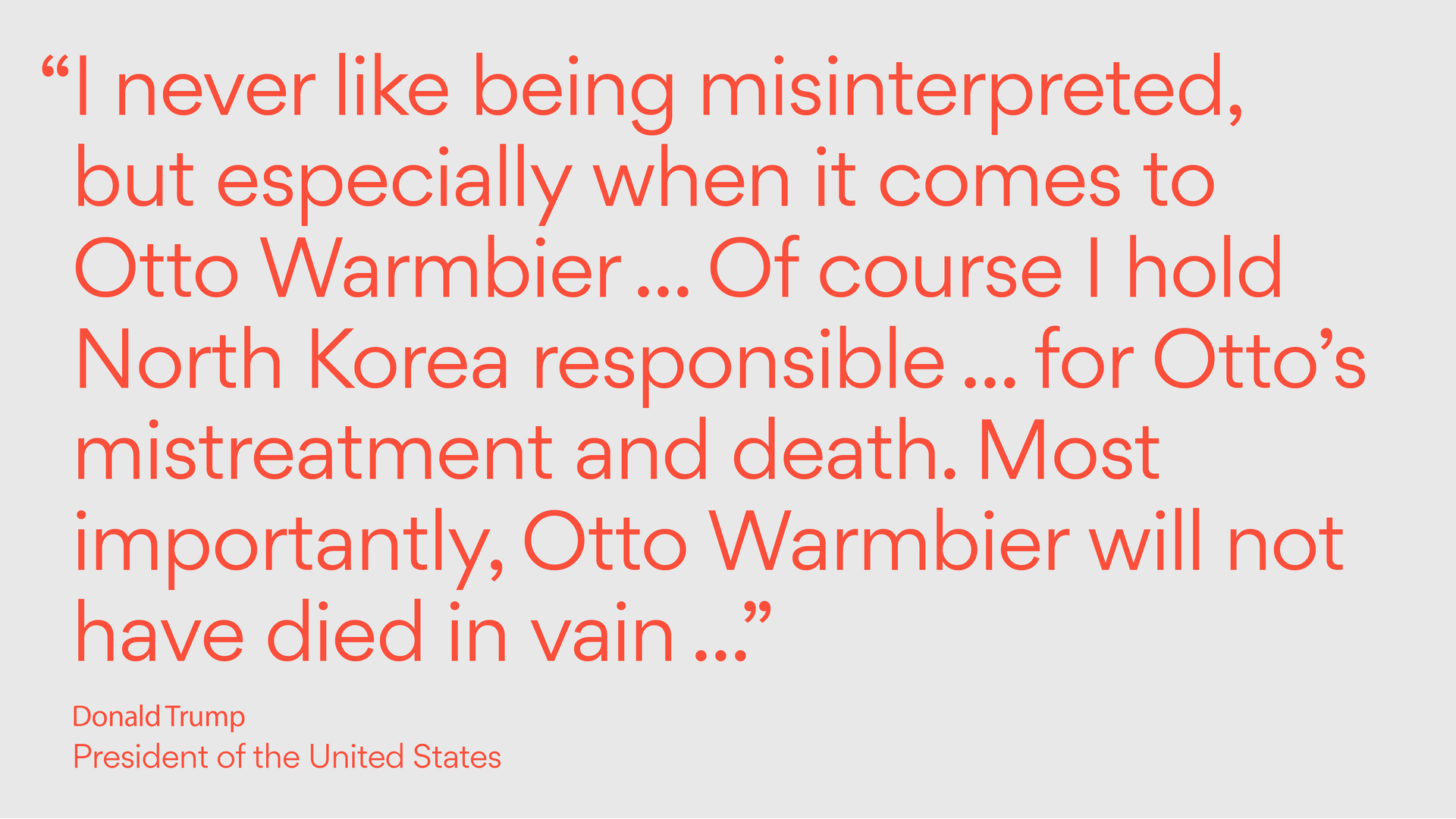 Trump quote on Otto Warmbier