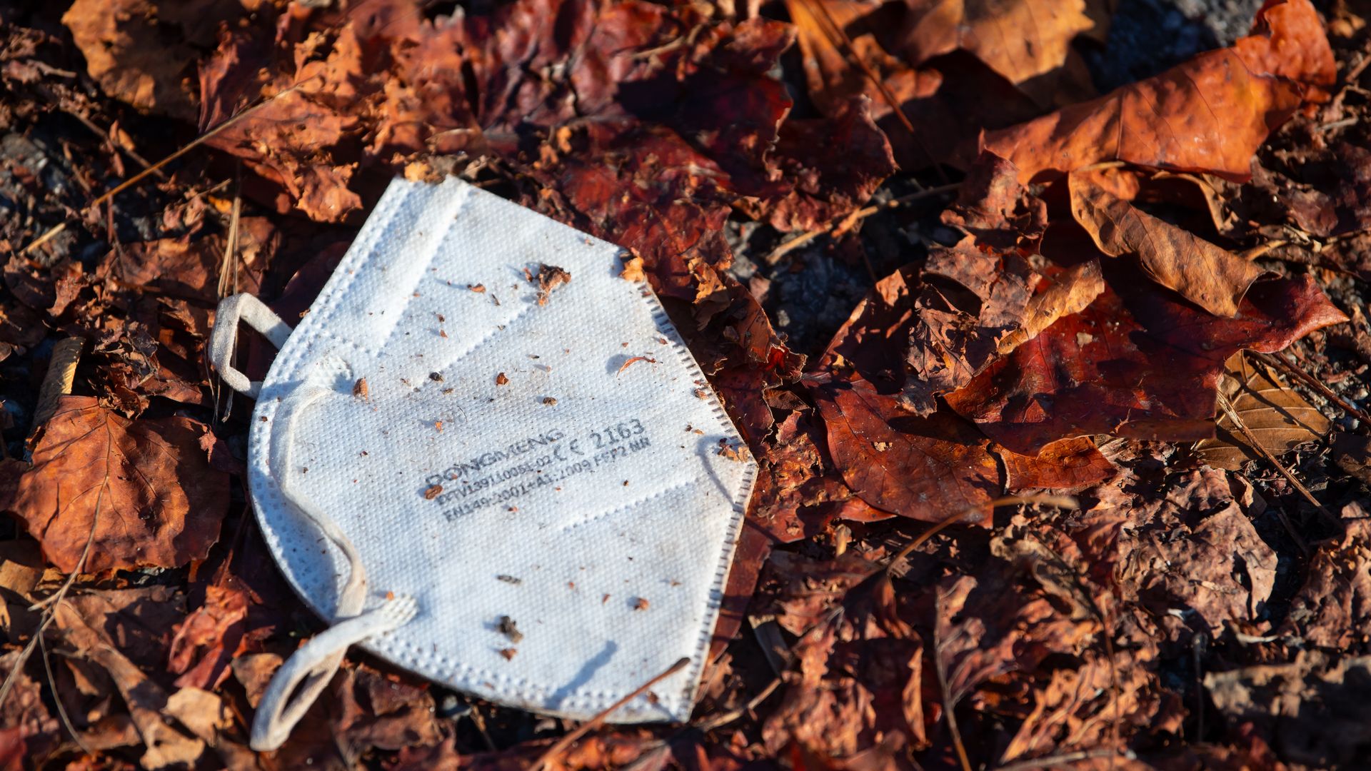 Face mask on the ground