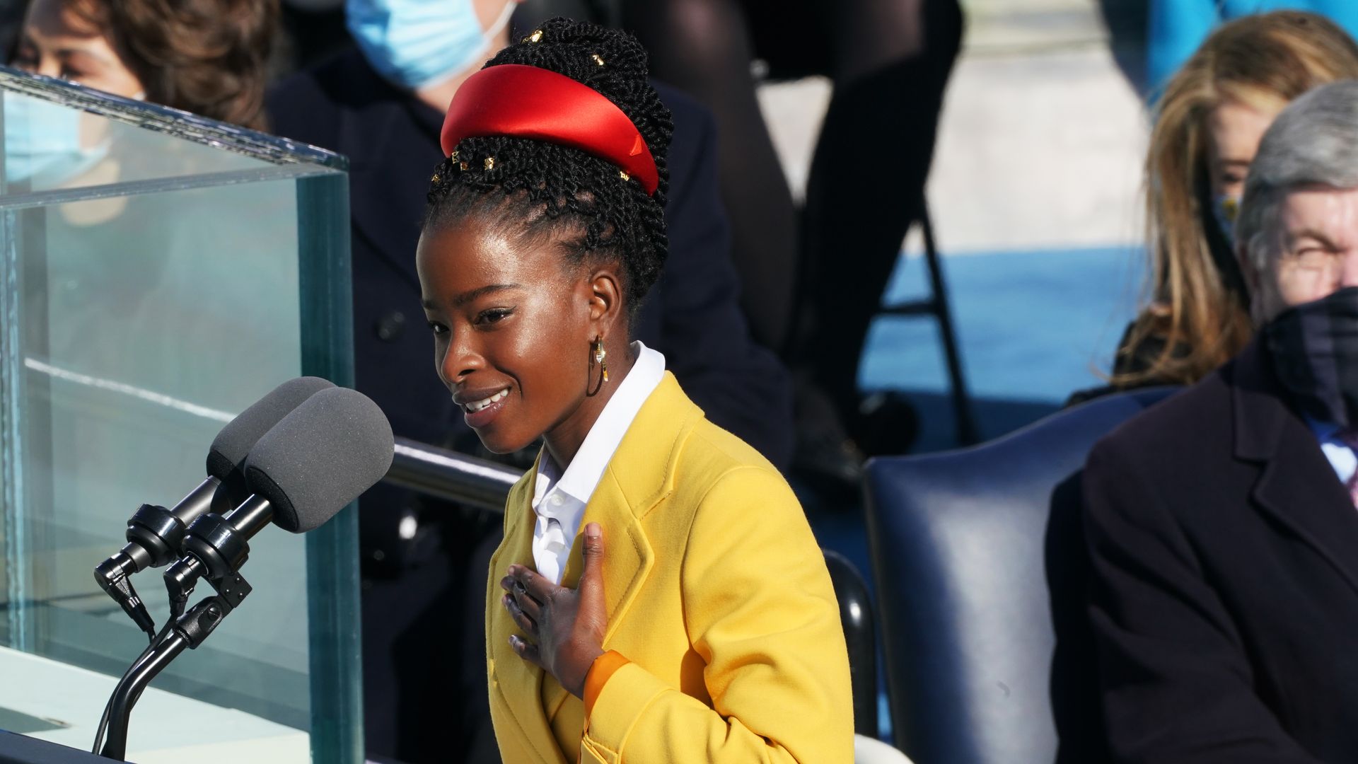 Inaugural poet Amanda Gorman delivered a poem during the inauguration of U.S. President Joe Biden on the West Front of the U.S. Capitol on January 20, 2021 in Washington, DC.