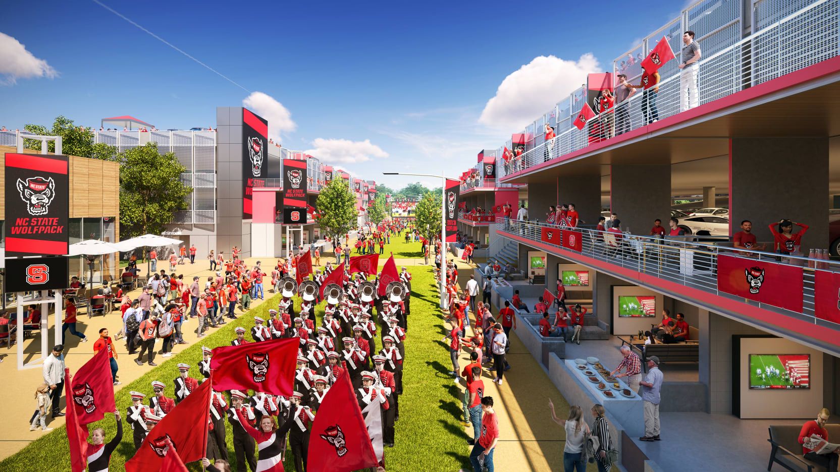 north carolina state marching band at carter finley stadium rendering 