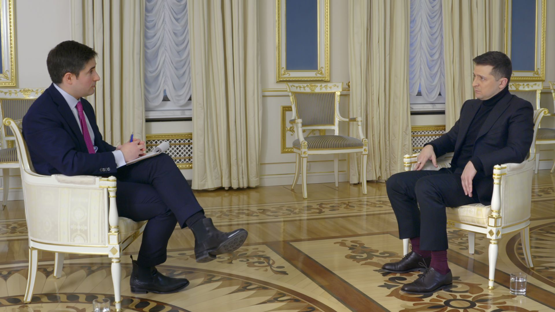 Ukranian President Volodymyr Zelensky is seeking being interviewed by Axios' Jonathan Swan.