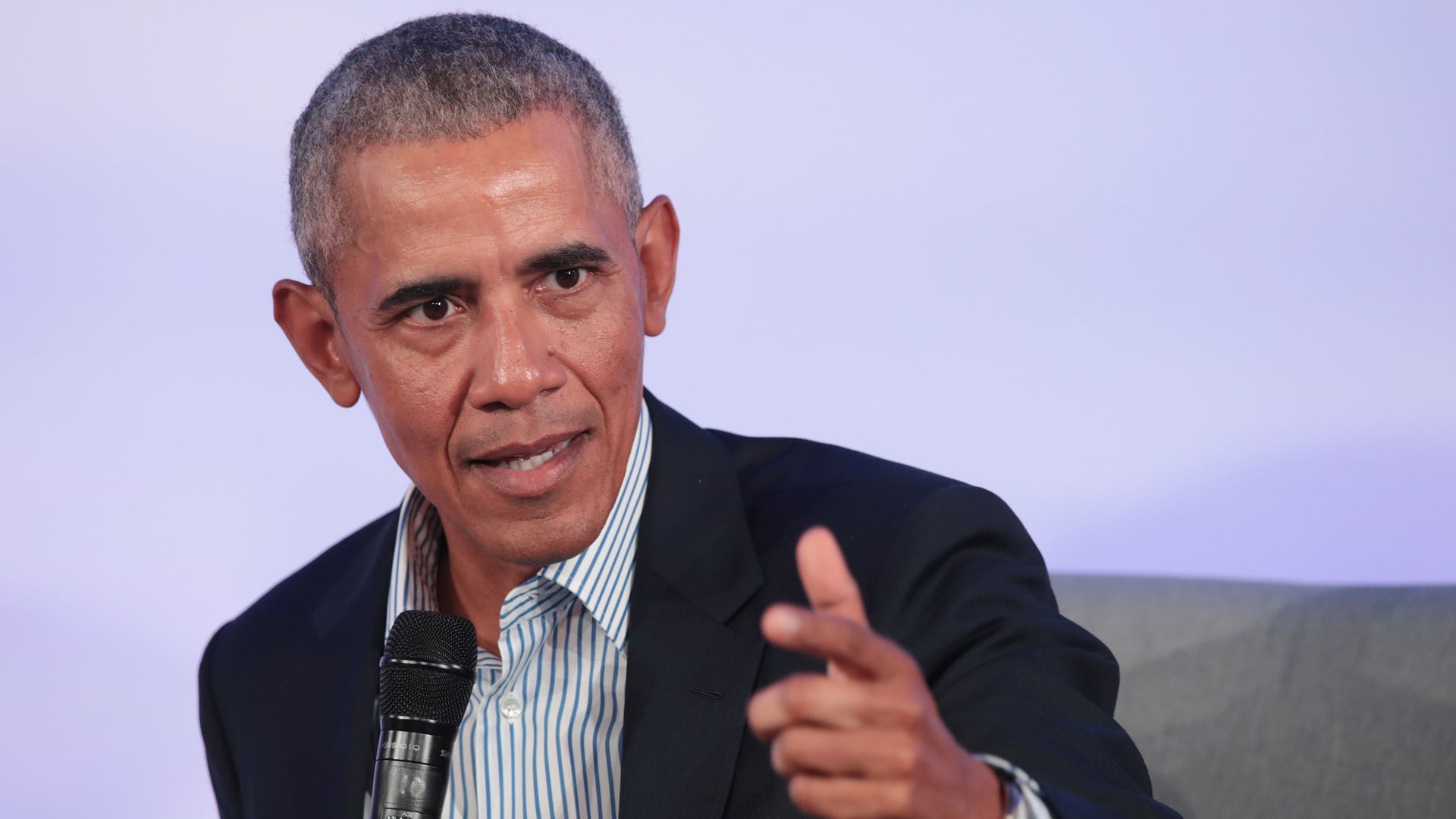 Former U.S. President Barack Obama speaks to guests at the Obama Foundation Summit