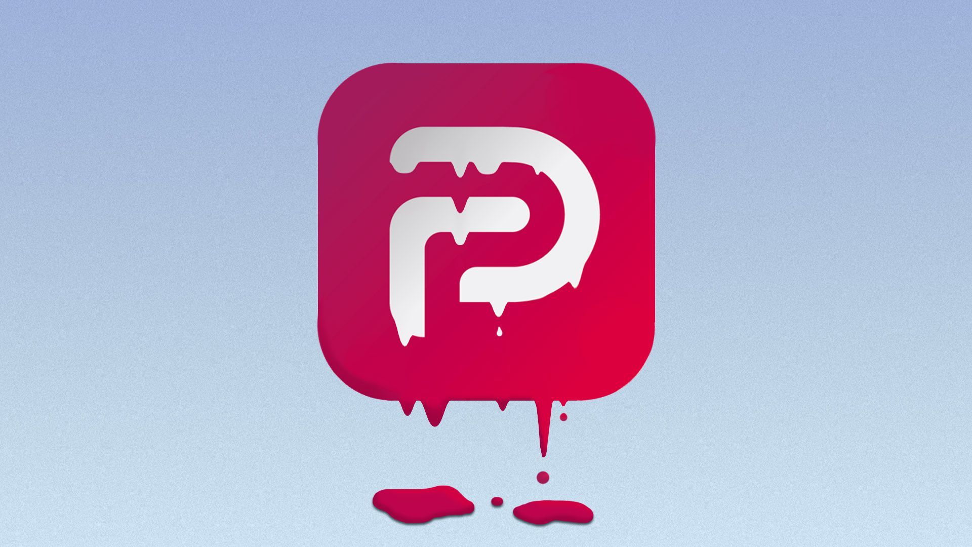 Illustration of the Parler app melting
