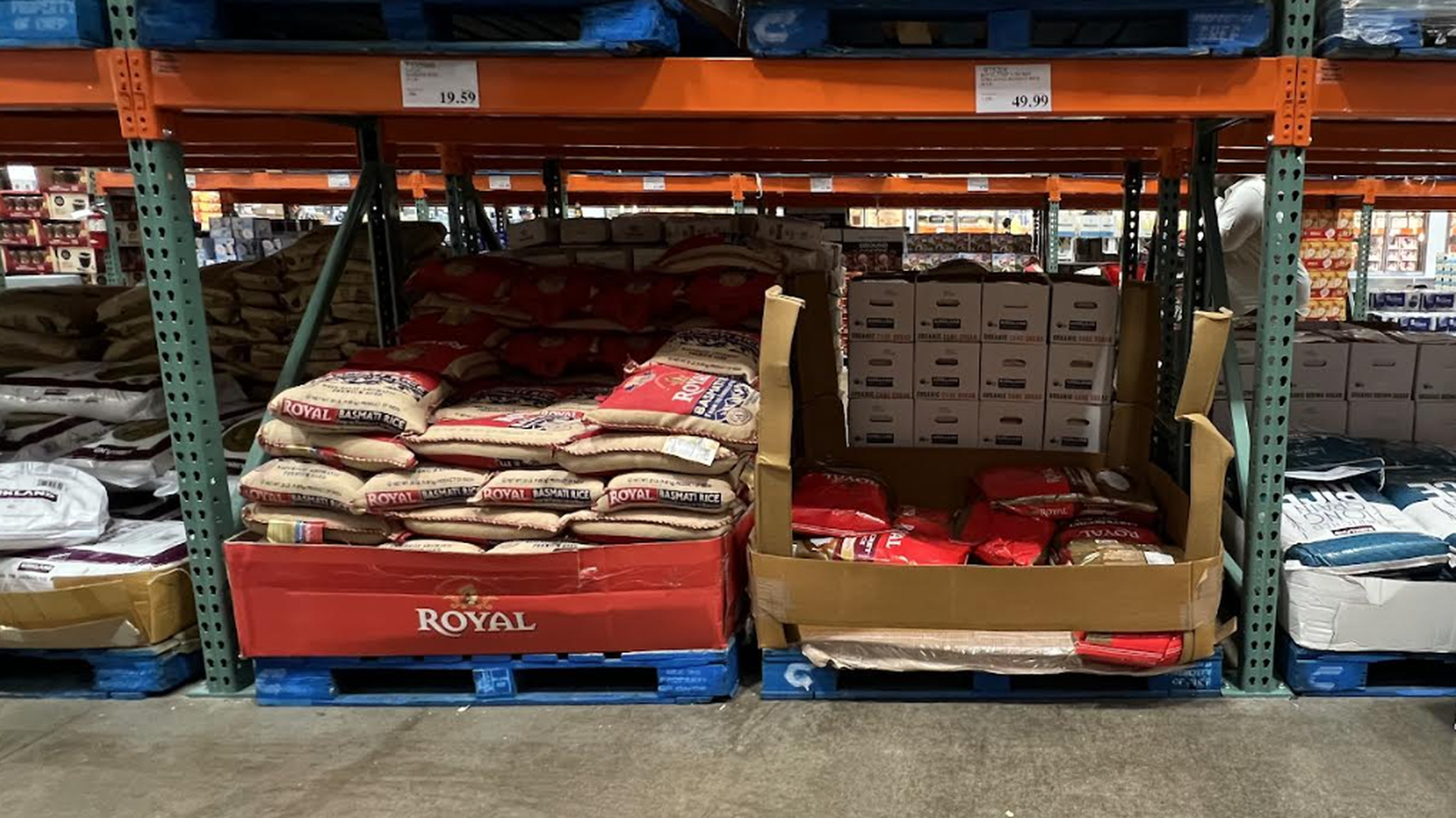 Bags of Basmati rice at Costco.