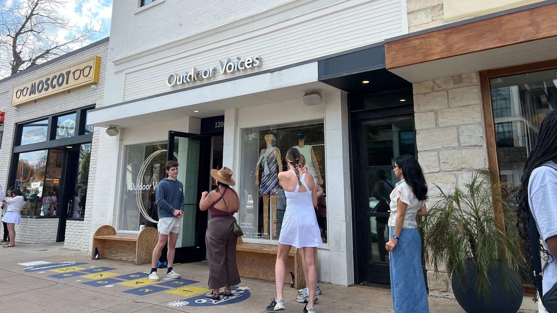 Exterior of the Outdoor Voices retail store in Austin.