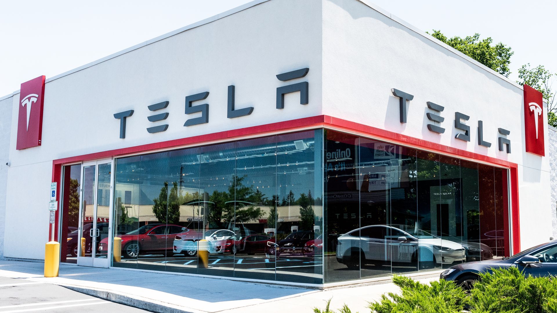 Tesla store in Paramus, New Jersey. 