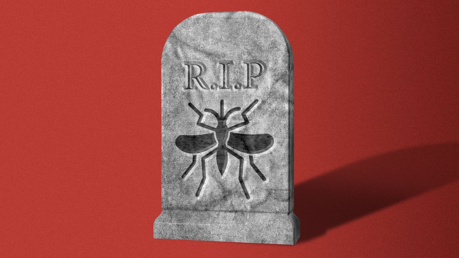 Illustration of a mosquito tombstone.