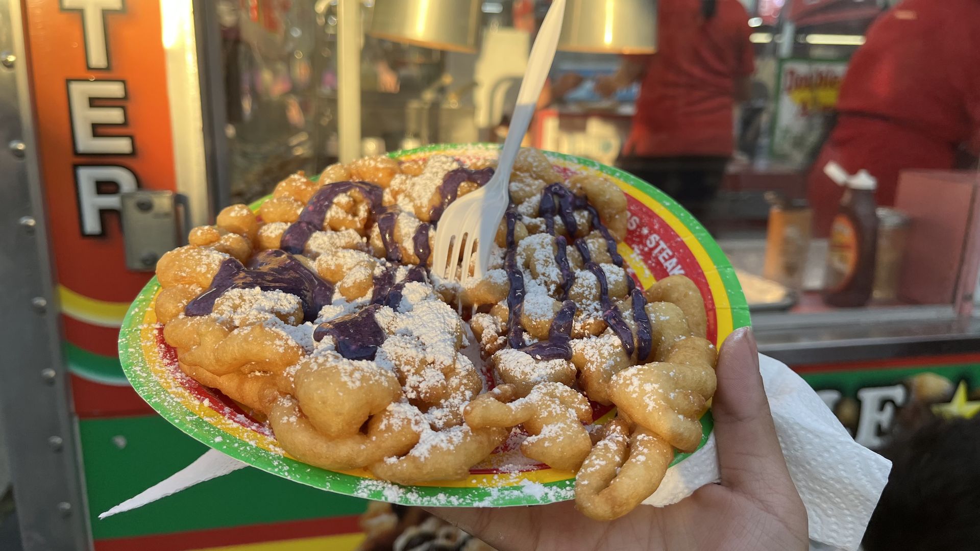 Ube funnel cake