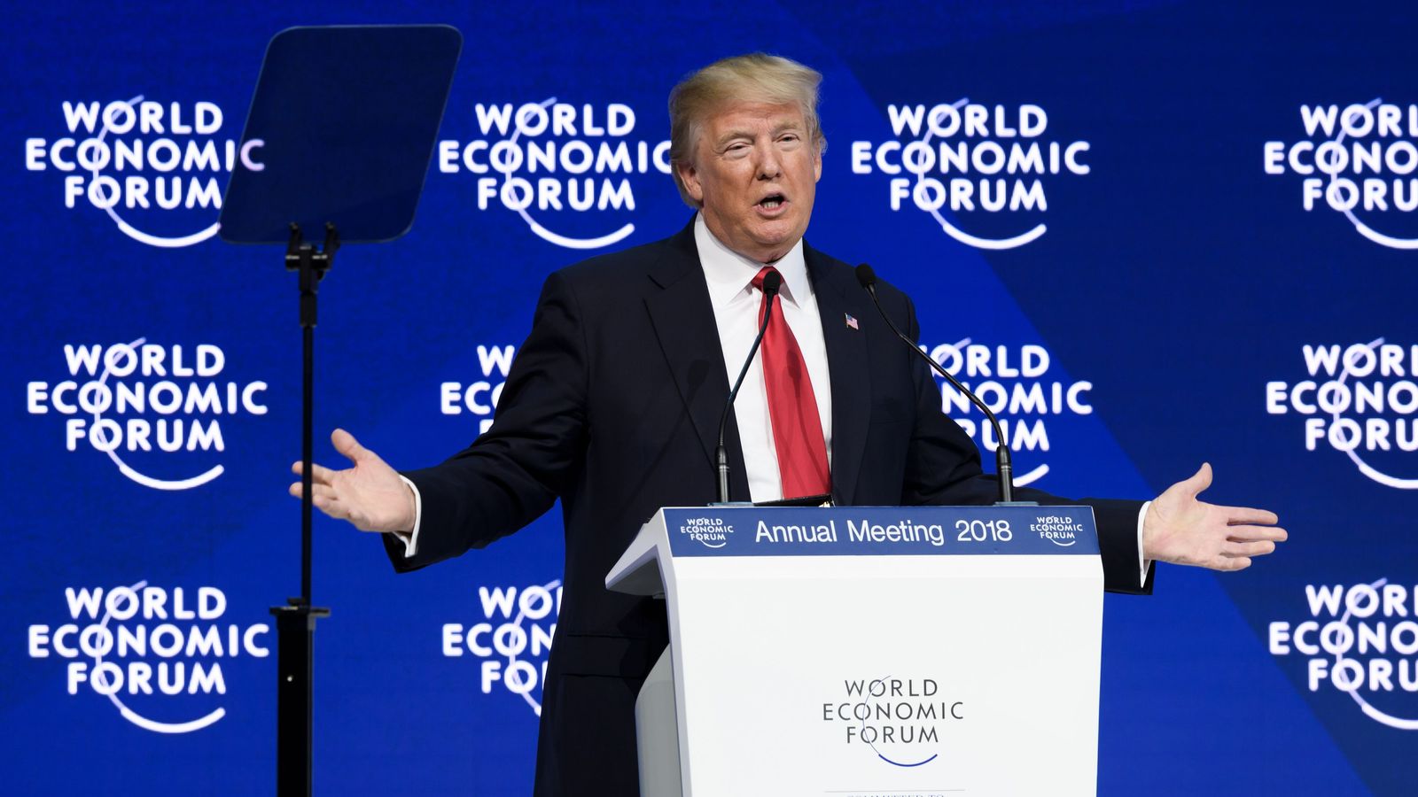 Trump makes the business case for America in Davos speech