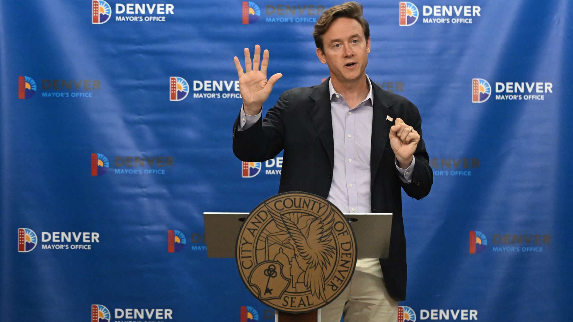 A picture of Denver Mayor Mike Johnston