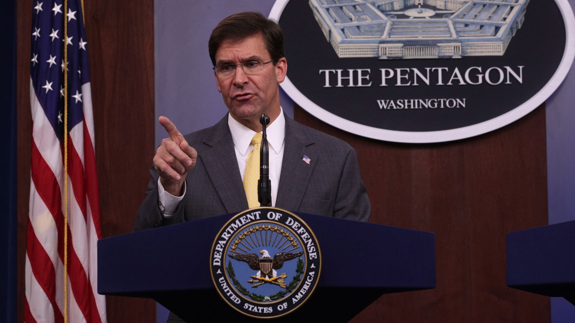 Acting Defense Secretary Mark Esper at Pentagon press conference