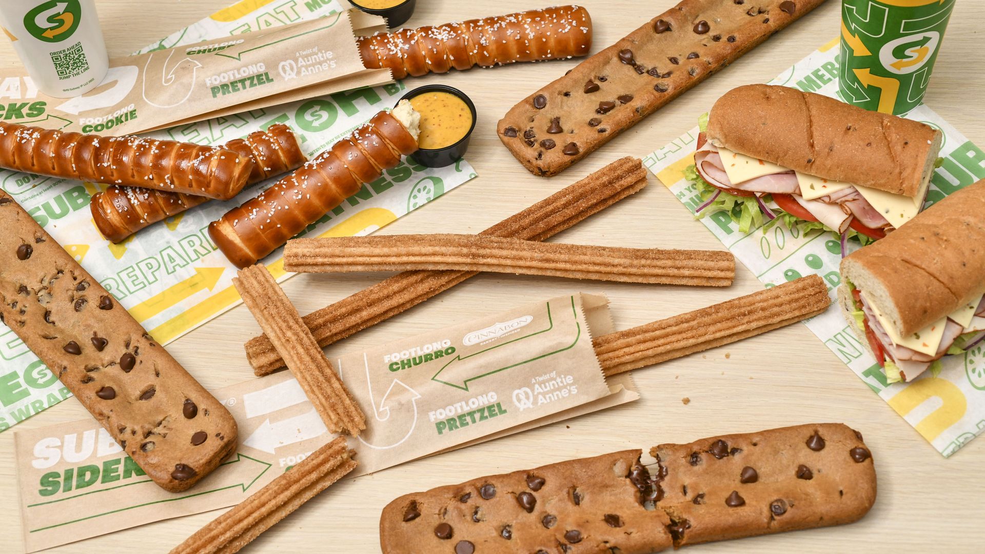 Subway Sidekicks, footlong snacks that include pretzels, churros and cookies