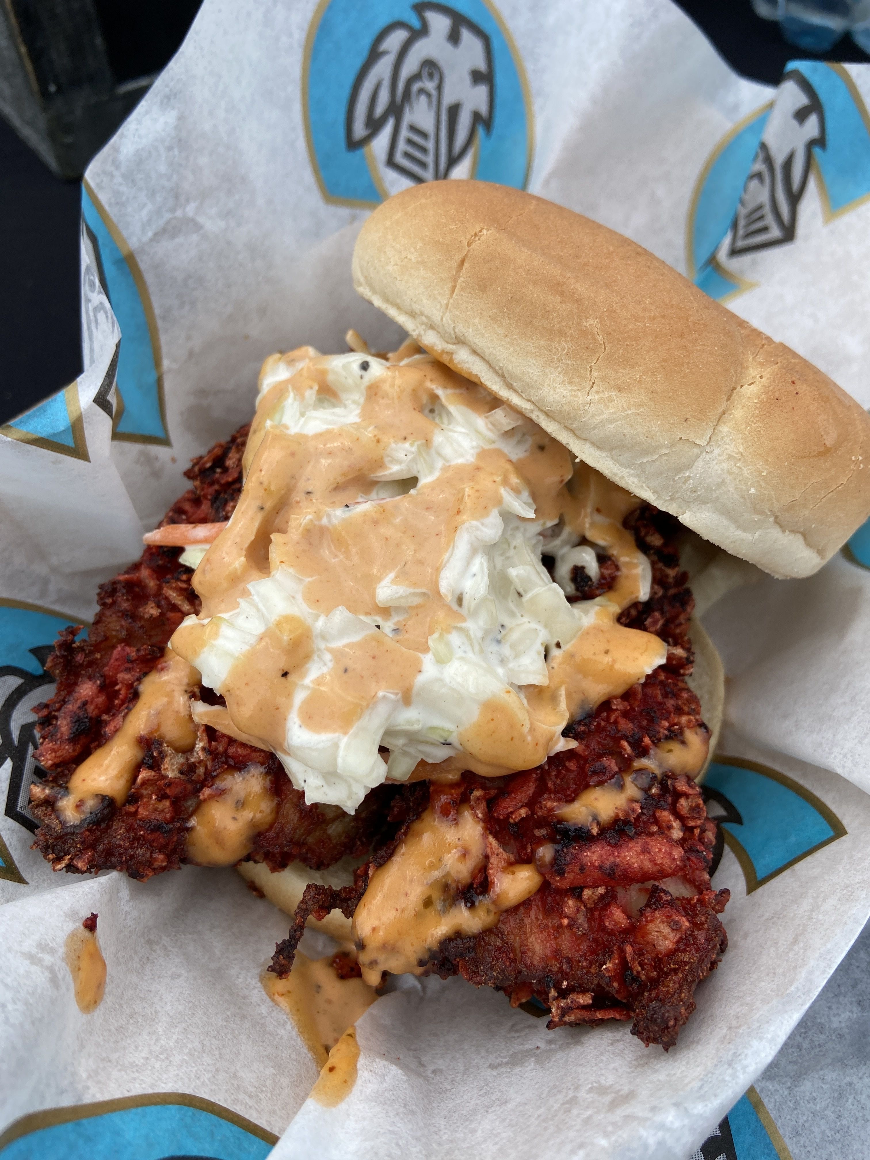 Homer's chicken sandwich.