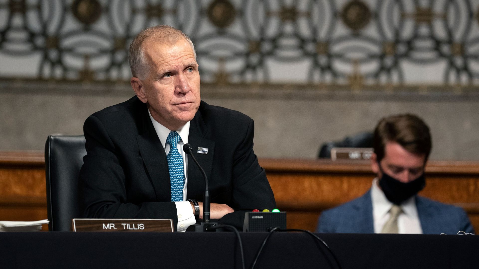 Sen. Thom Tillis (R-N.C.) speaking during a Senate Judiciary Committee hearing in September.