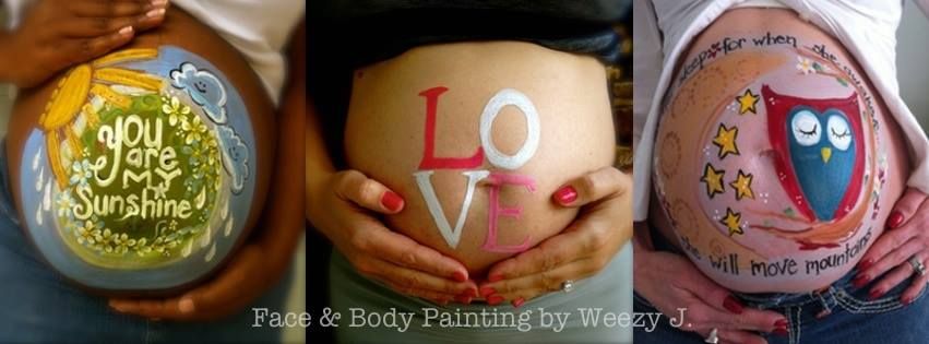 Pregnant belly painting by Weezy