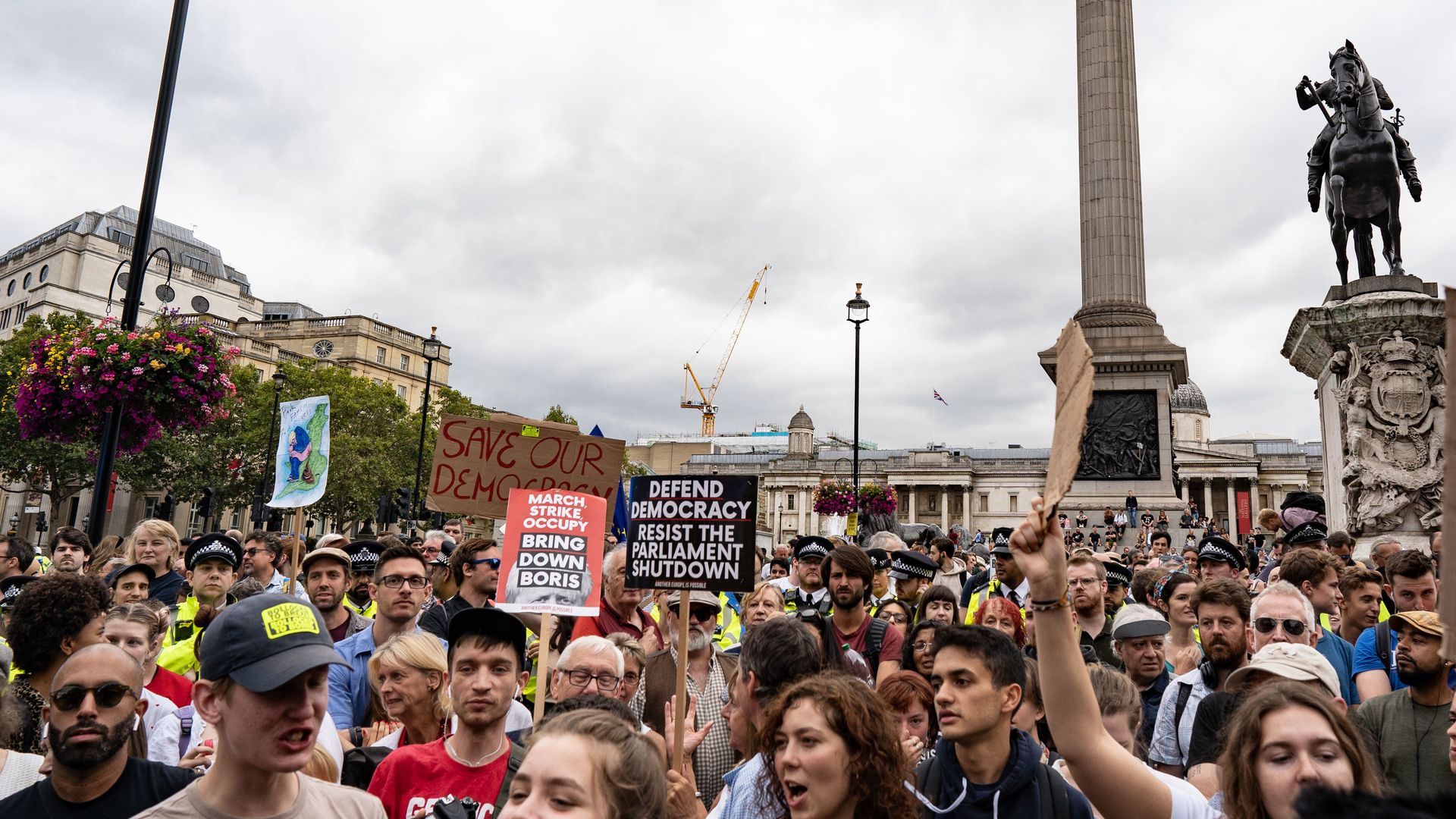 Thousands of people gathered across the country to protest against Boris Johnson proroguing Parliament.