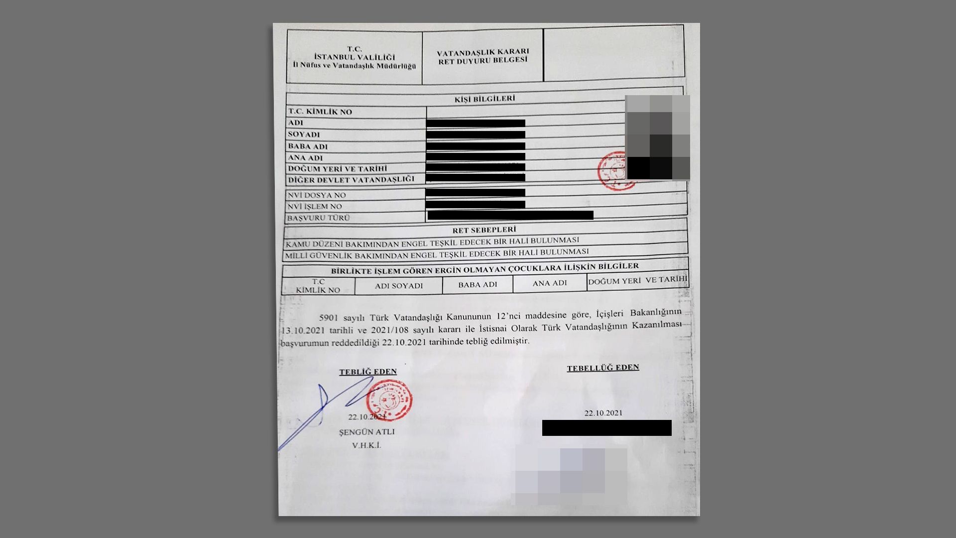 Turkish citizenship application of Uyghur woman