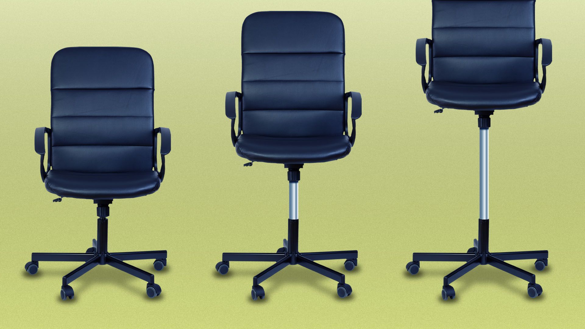 Illustration of a set of office chairs gradually moving up