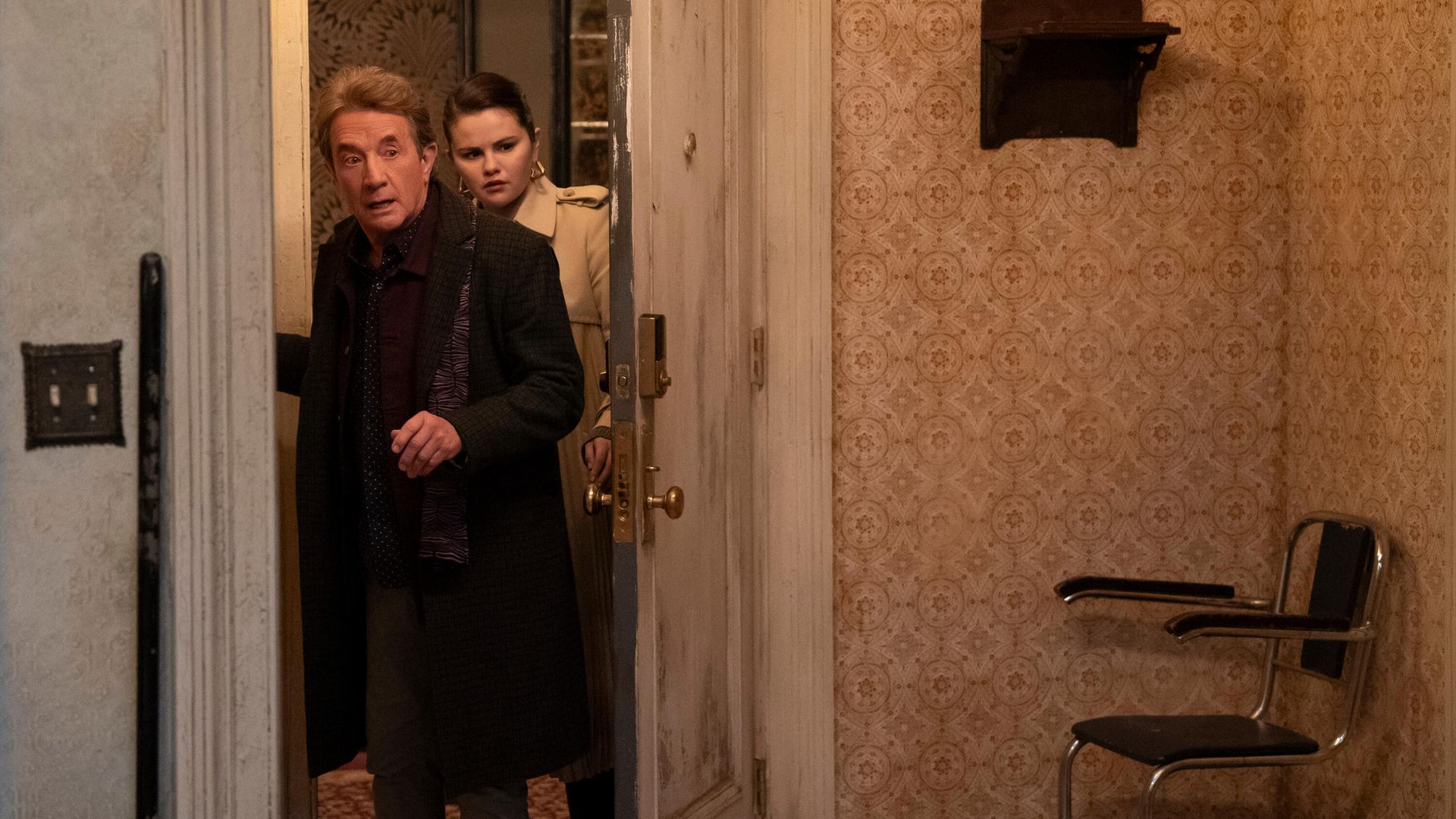 Martin Short and Selena Gomez in "Only Murders in the Building." Photo: Eric McCandless/Disney