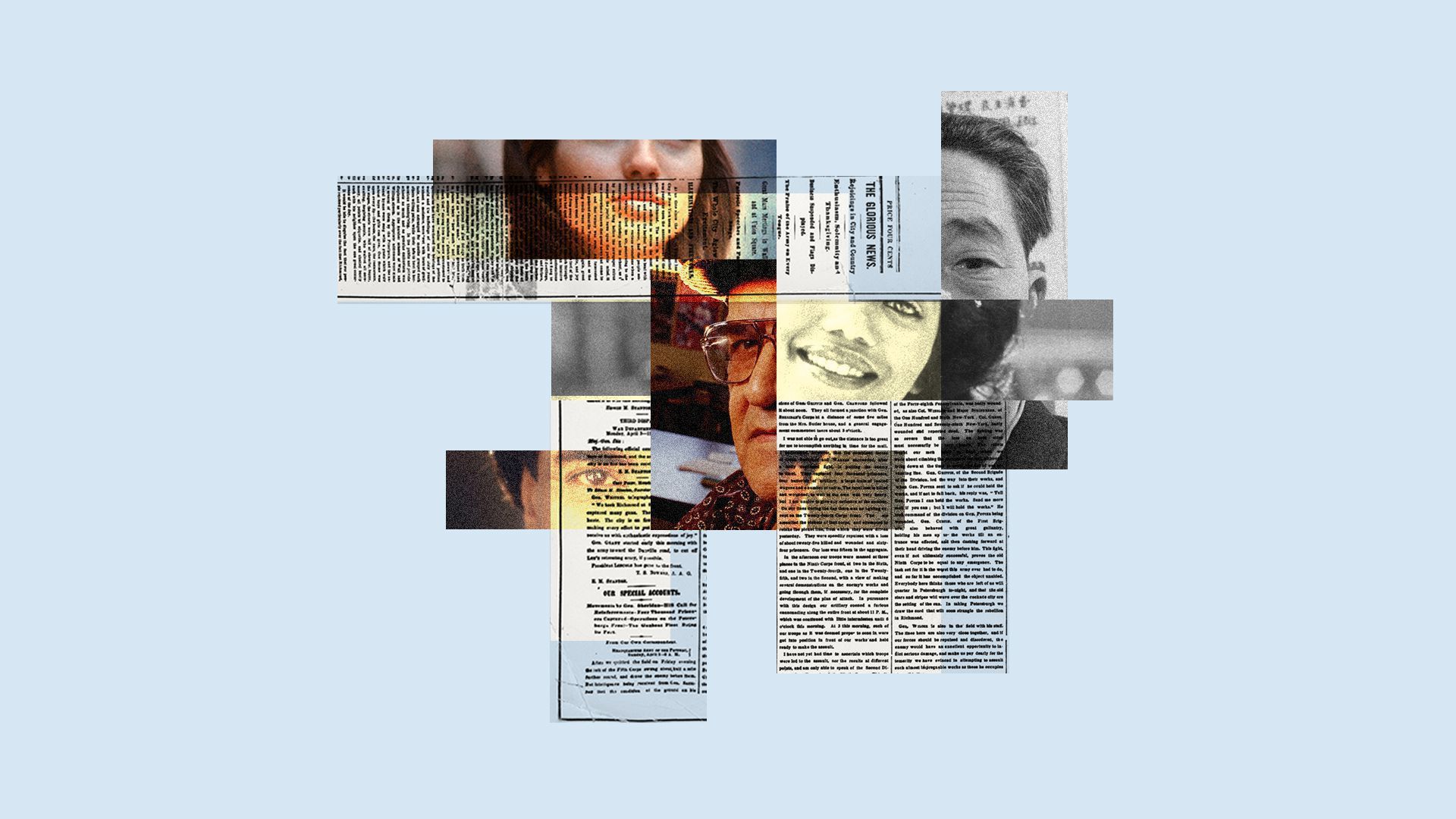 An image compilation of newspaper clippings.