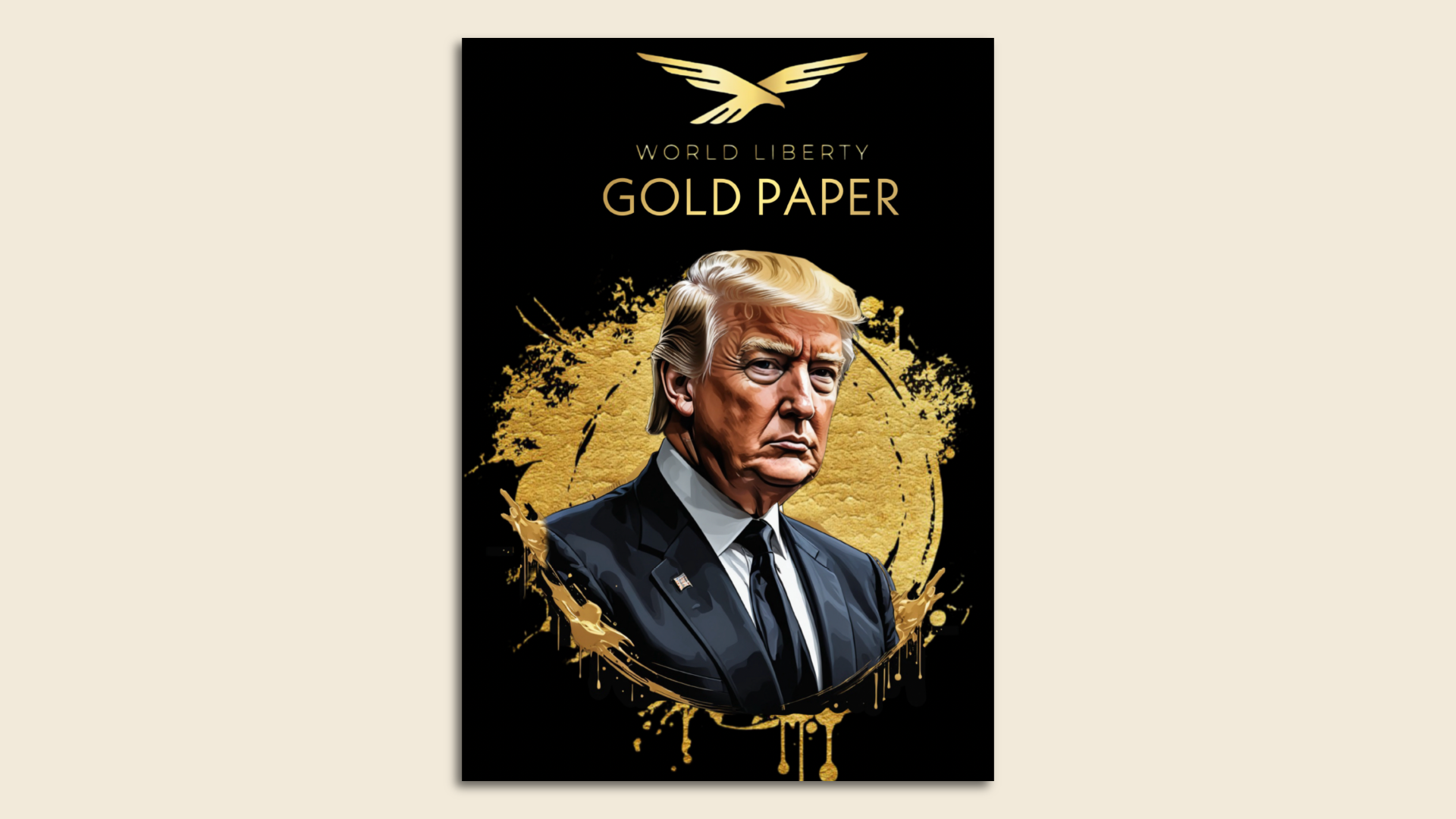 A screenshot of a PDF featuring a painting of Donald Trump.